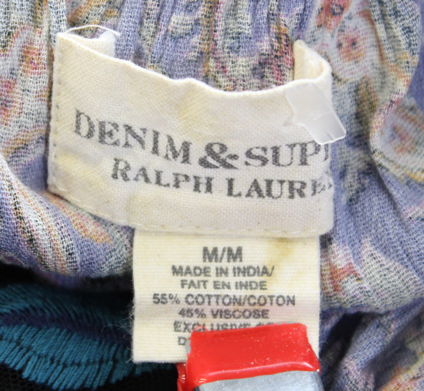 Denim and Supply Ralph Lauren Paisley Print Smocked Peasant Dress Size M Purple