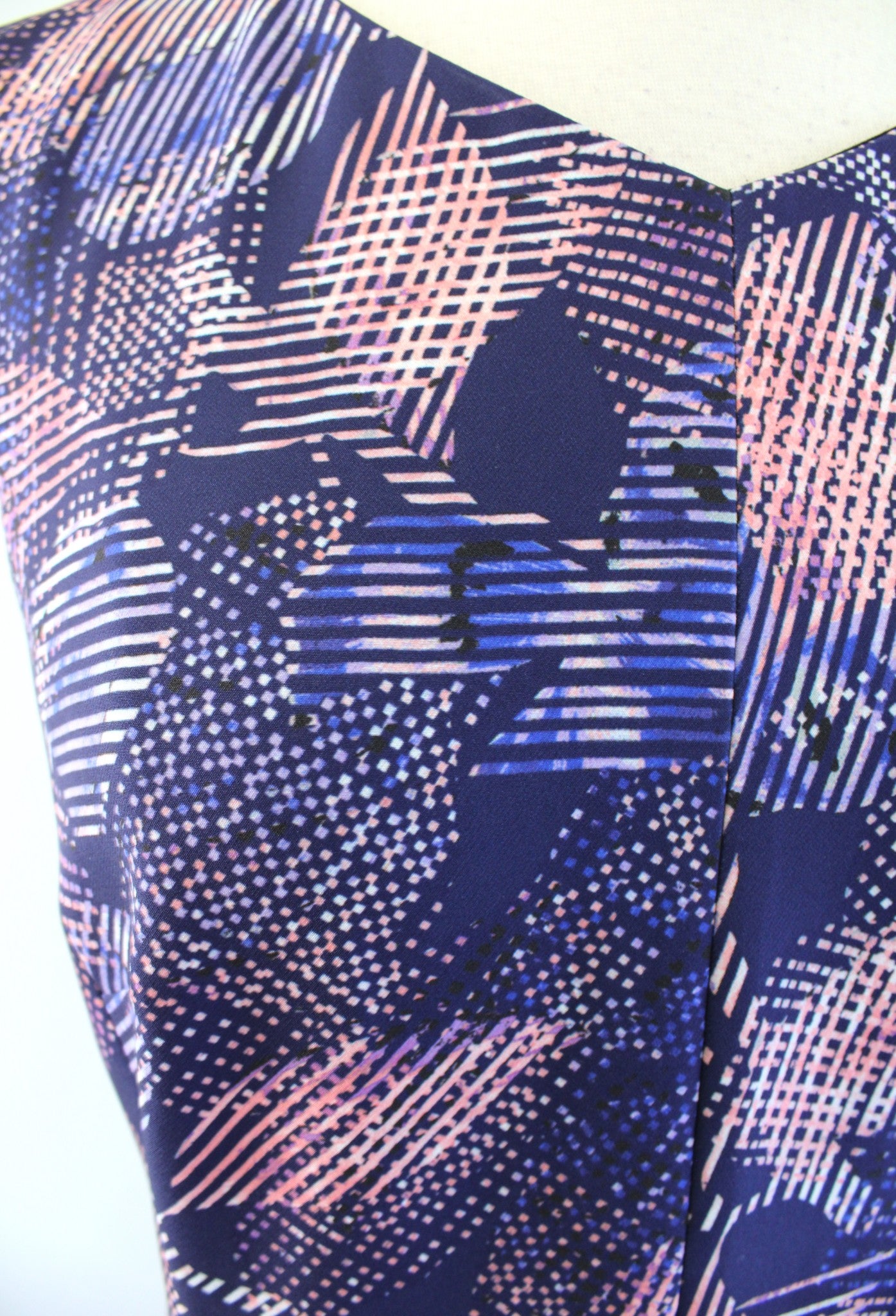 Rebecca Taylor Sonic Garden Abstract Print Fit & Flare Dress Pink Purple Blue 4