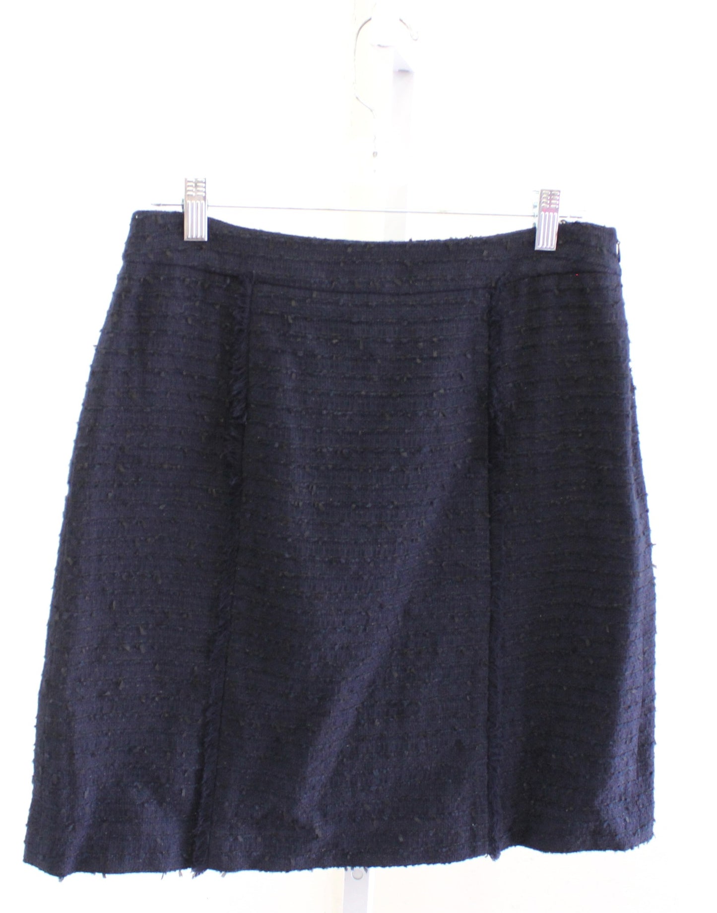 NWT Brooks Brothers Navy Blue Black Fringe Trim Tweed Pencil Skirt Size 8