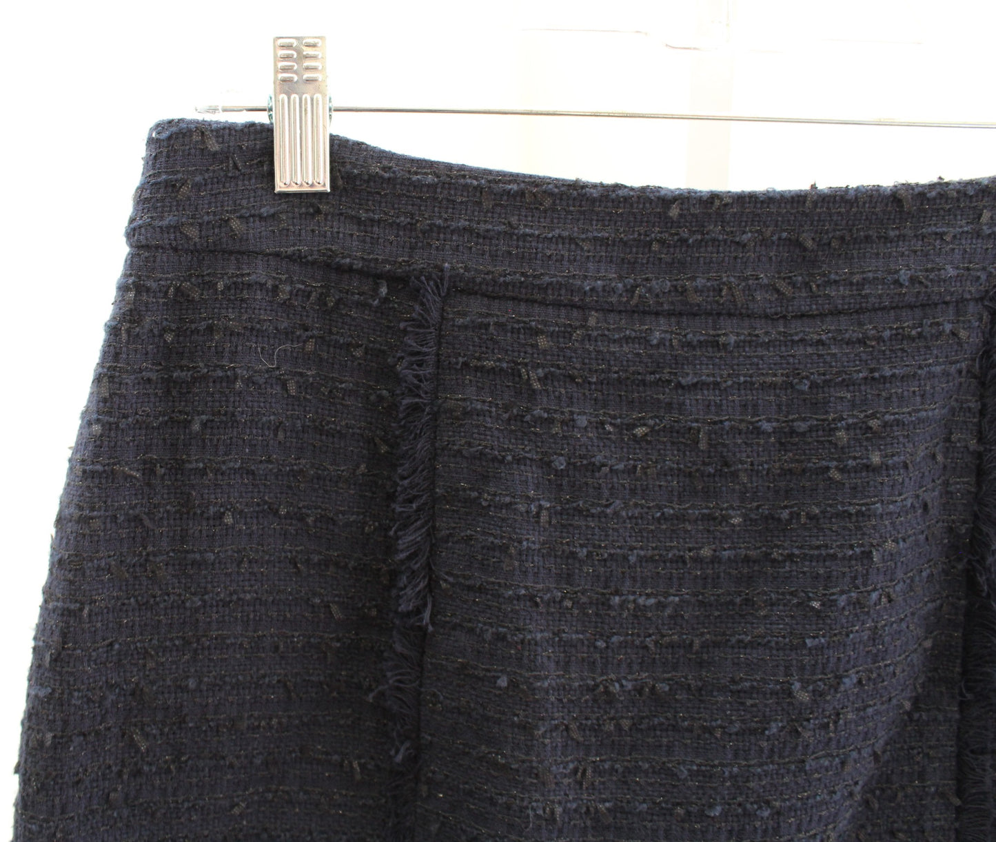 NWT Brooks Brothers Navy Blue Black Fringe Trim Tweed Pencil Skirt Size 8