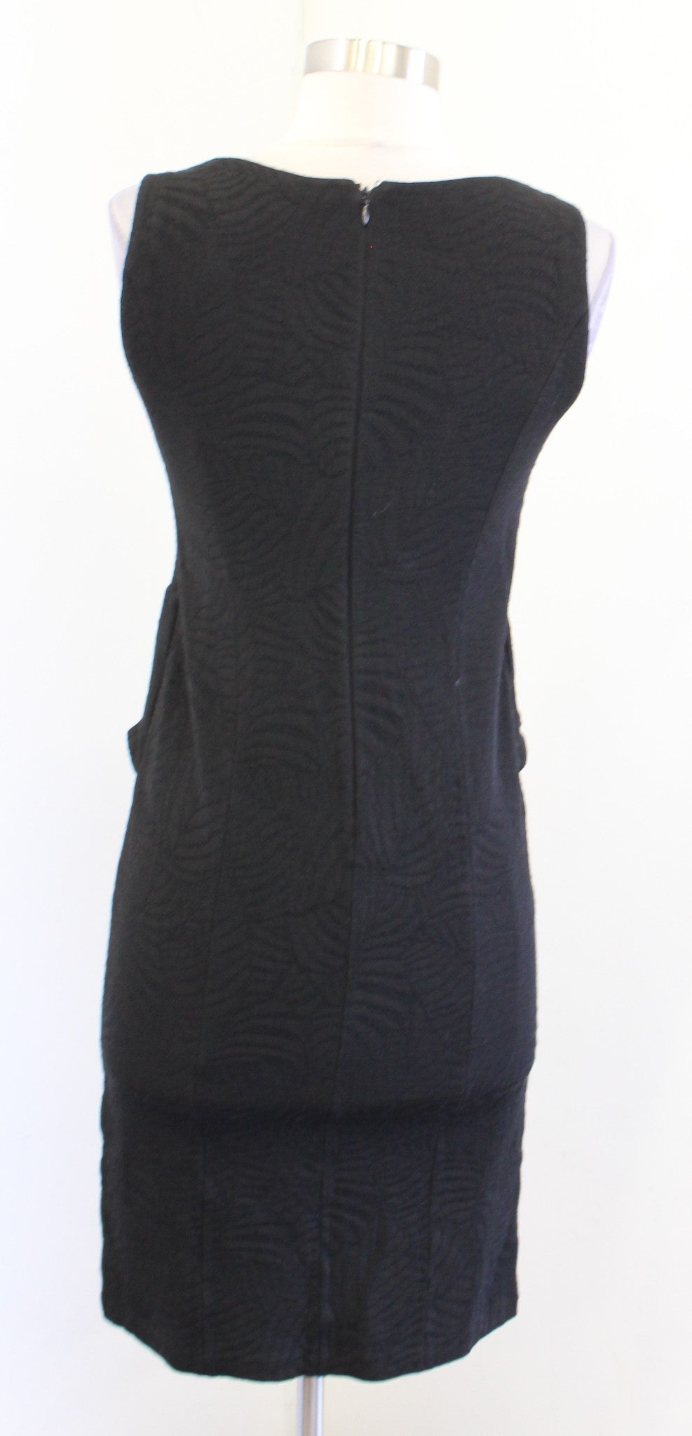 Armani Collezioni Womens Black Jacquard Embossed Peplum Fitted Sheath Dress 40