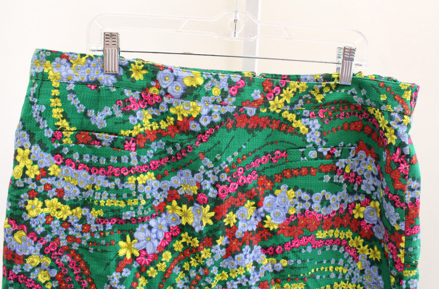 NWT Talbots Green Colorful Floral Print Textured Pencil Skirt Size 18WP