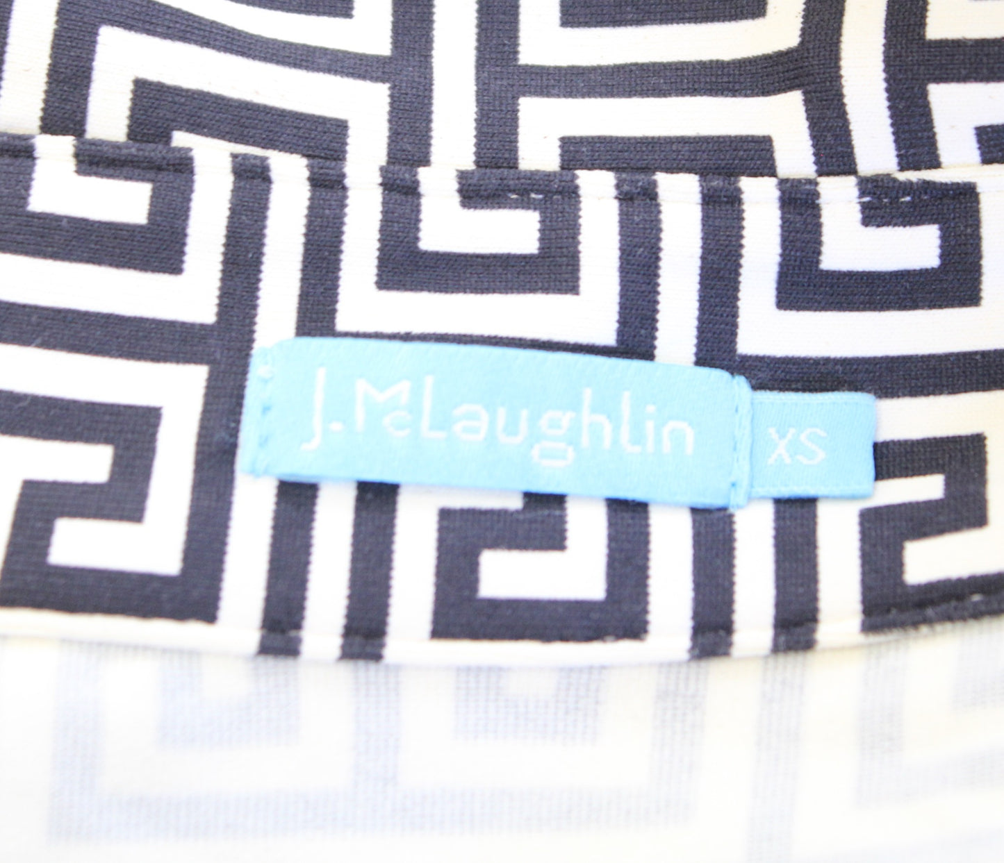 J McLaughlin Black White Geometric Button Front Catalina Cloth Shirt Dress Sz XS