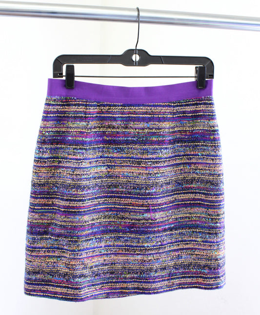 Kate Spade Womens Kylie Jewelbox Purple Colorful Striped Tweed Mini Skirt Size 6