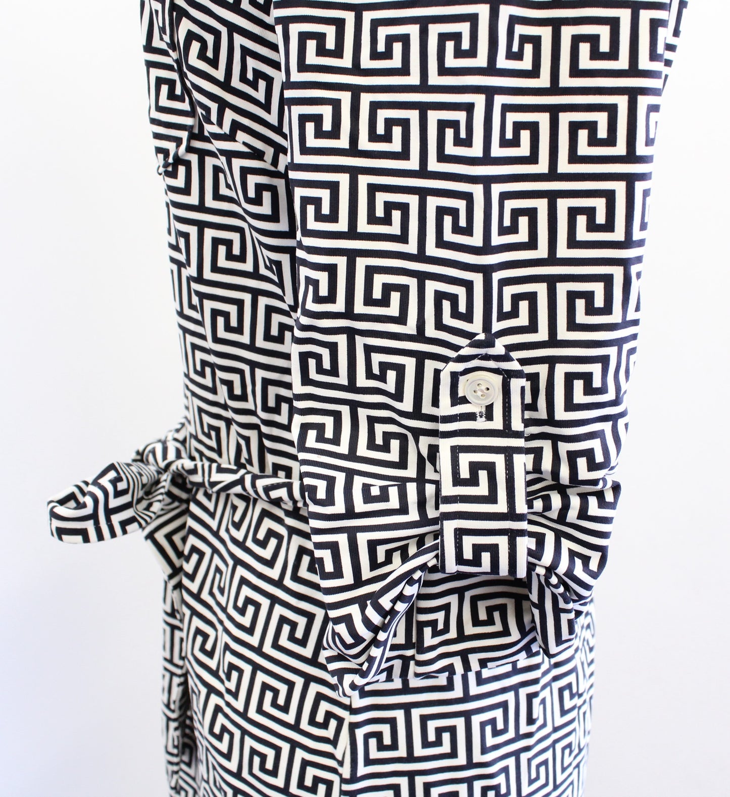 J McLaughlin Black White Geometric Button Front Catalina Cloth Shirt Dress Sz XS