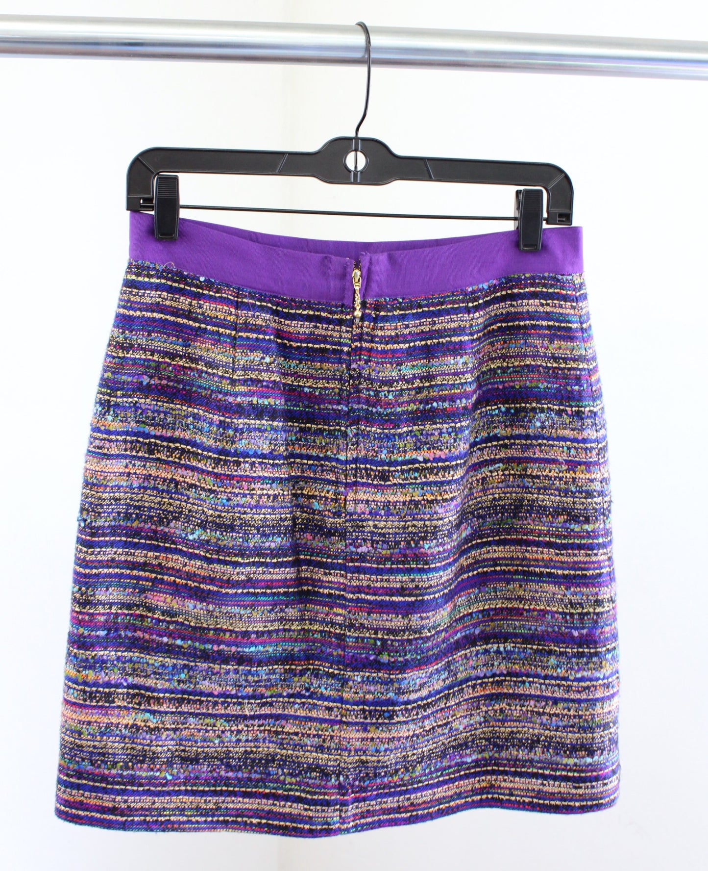 Kate Spade Womens Kylie Jewelbox Purple Colorful Striped Tweed Mini Skirt Size 6