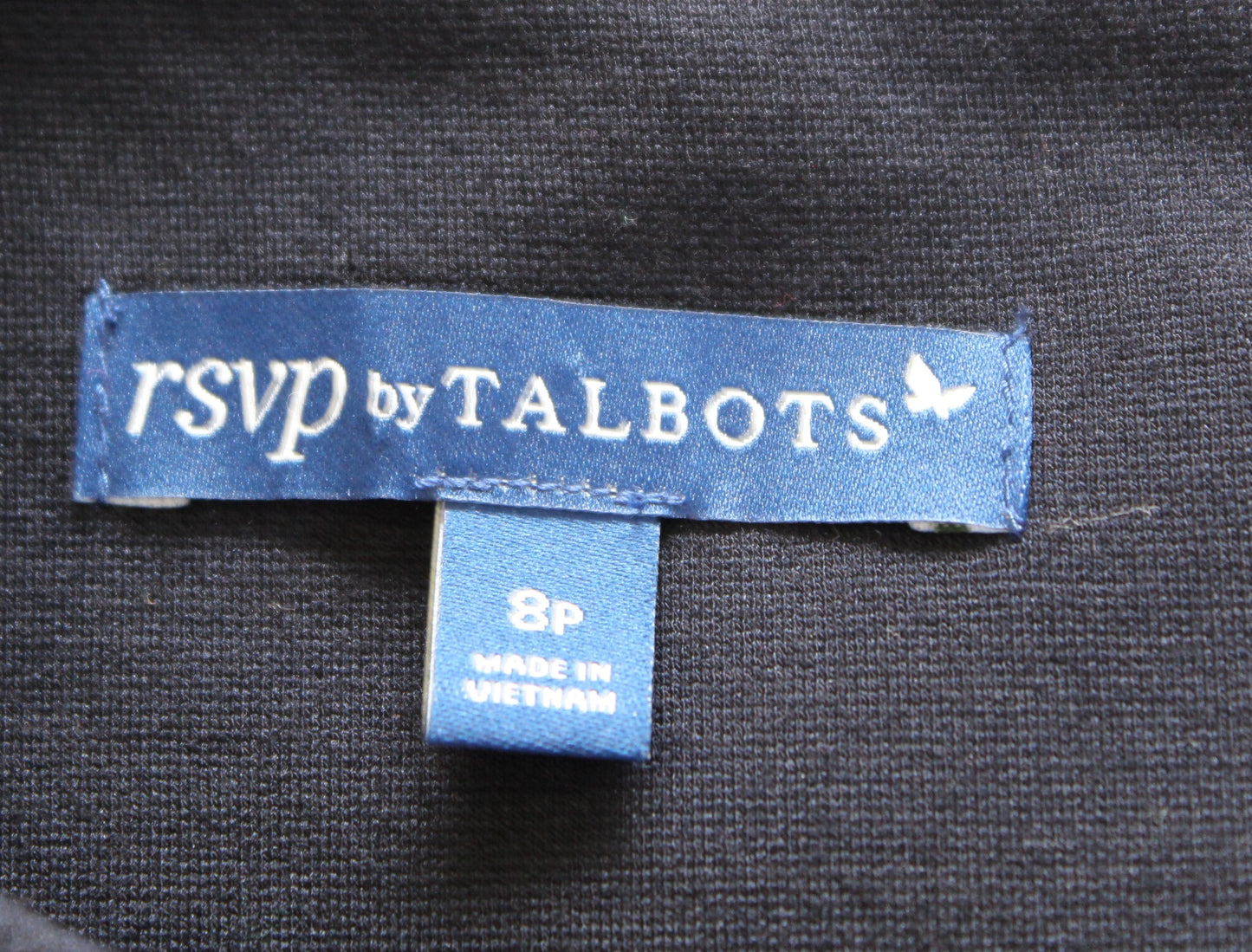 Talbots RSVP Navy Blue Embroidered Cutout Flounce Hem Sheath Dress Size 8P