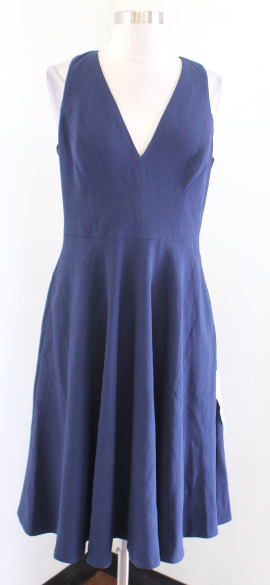 NWT Dress the Population Catalina Midi Dress Midnight Blue Size M Fit and Flare