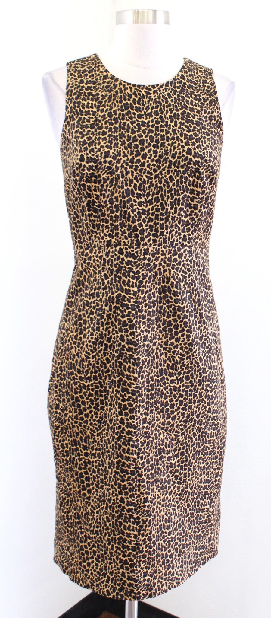 NWT New J Crew Factory Leopard Print Sheath Dress Size 0 Sleeveless Career