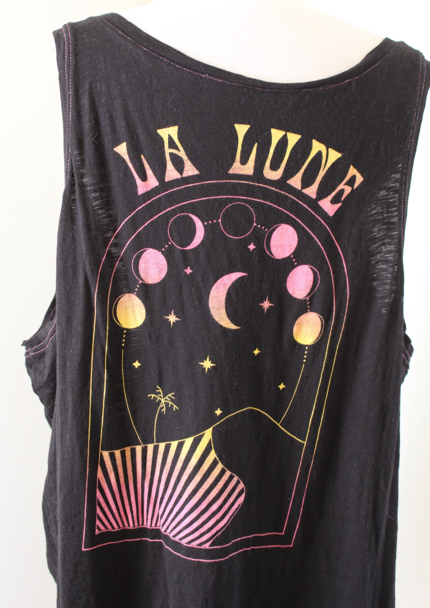 Torrid La Lune Black Moon Tarot Style Print V Neck Pocket Tank Top Blouse 4 4x