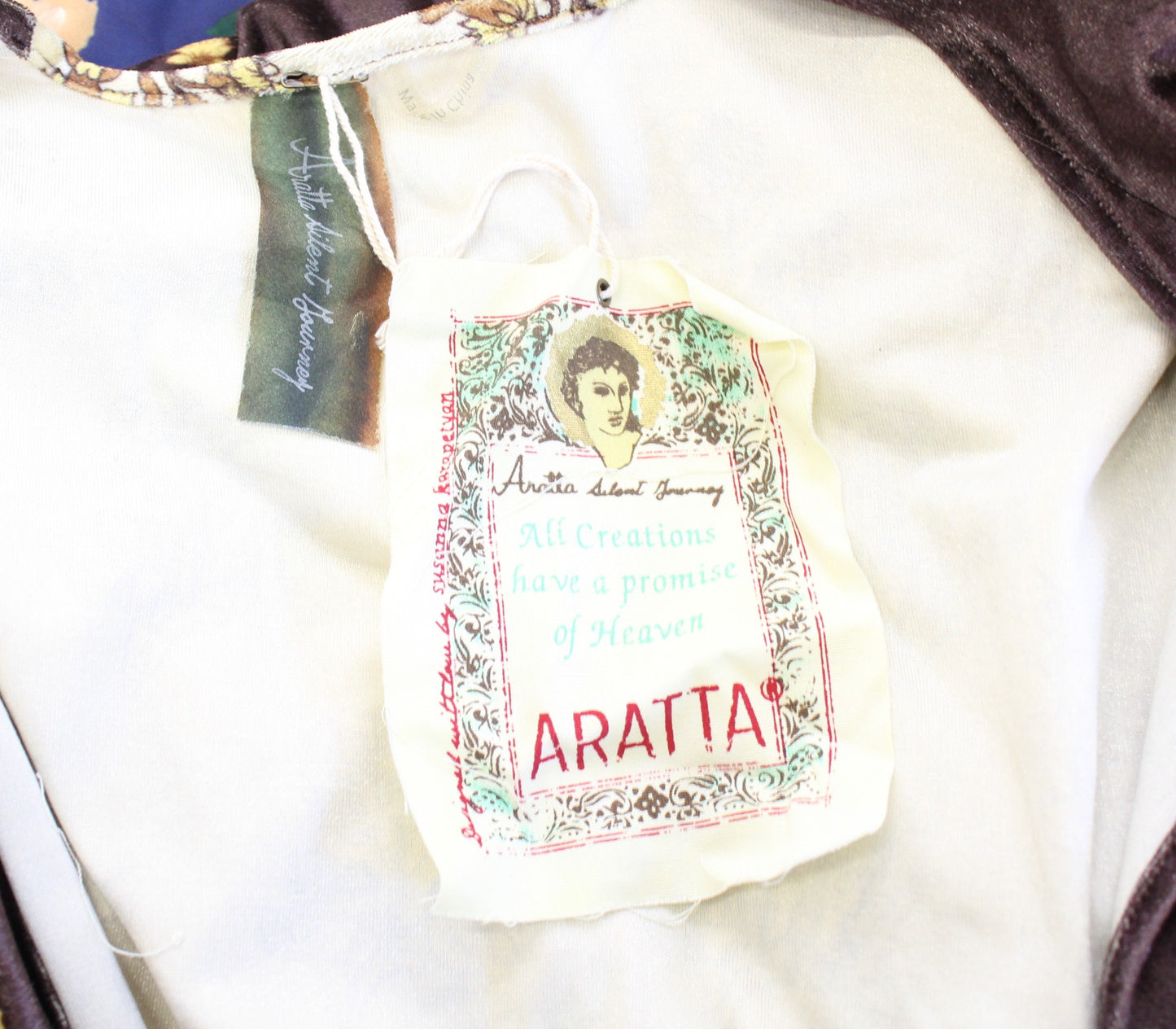 NWT Aratta Silent Journey Velvet Kimono One Size M L XL Floral Geometric Brown