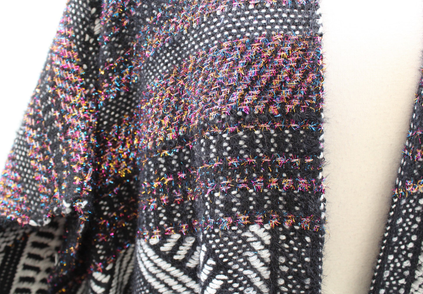 NWT Anthropologie Molly Bracken Sally Geo Tinsel Tweed Kimono Cardigan Size 3X