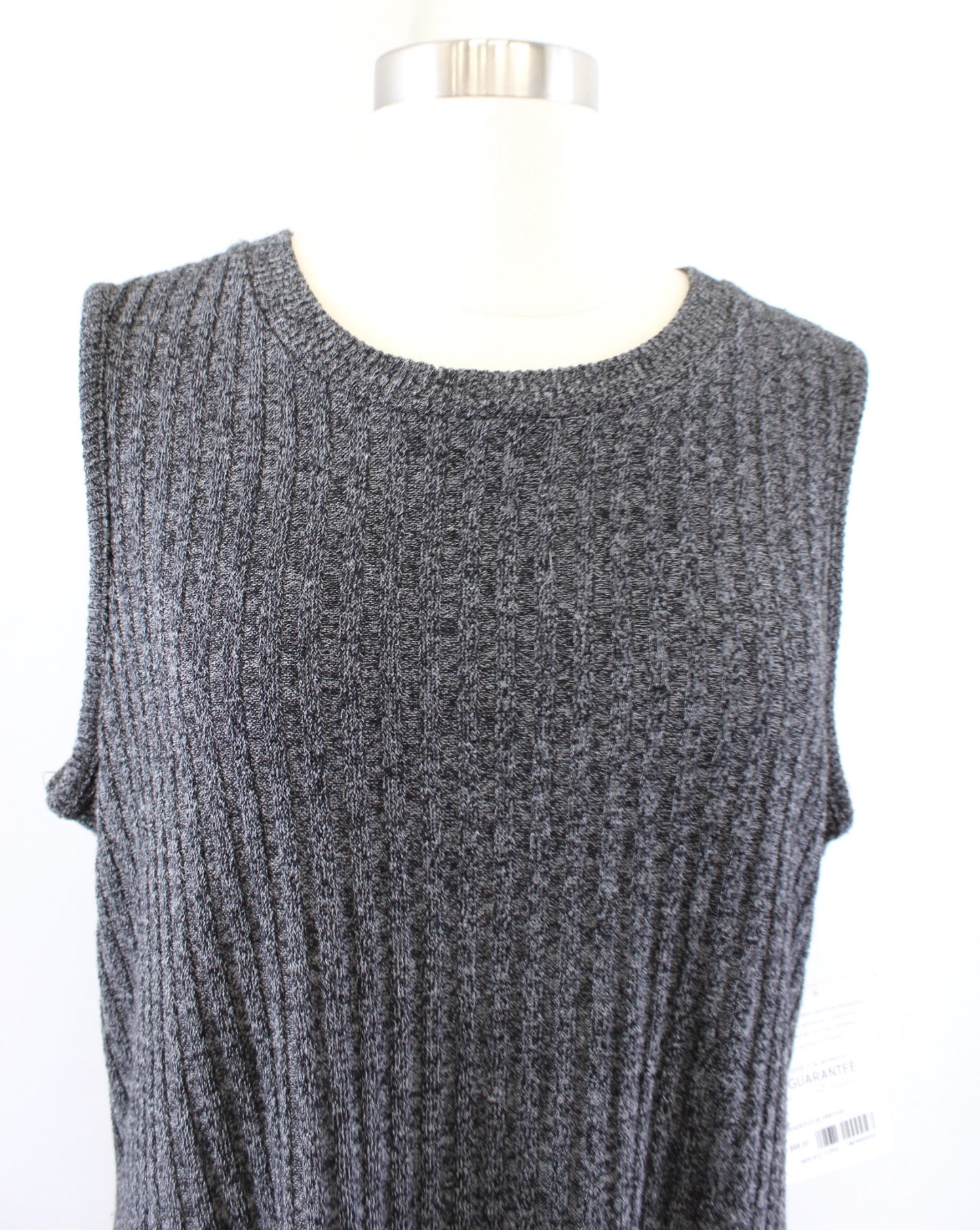 NWT Athleta Rendezvous Charcoal Gray Ribbed Knit Dress Size L Sleeveless