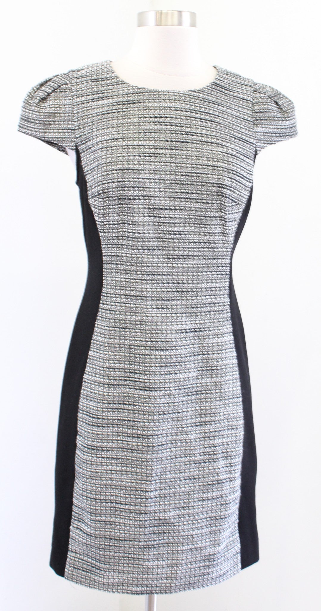 Moulinette Soeurs Anthropologie Black Gray Metallic Shimmer Tweed Sheath Dress 6