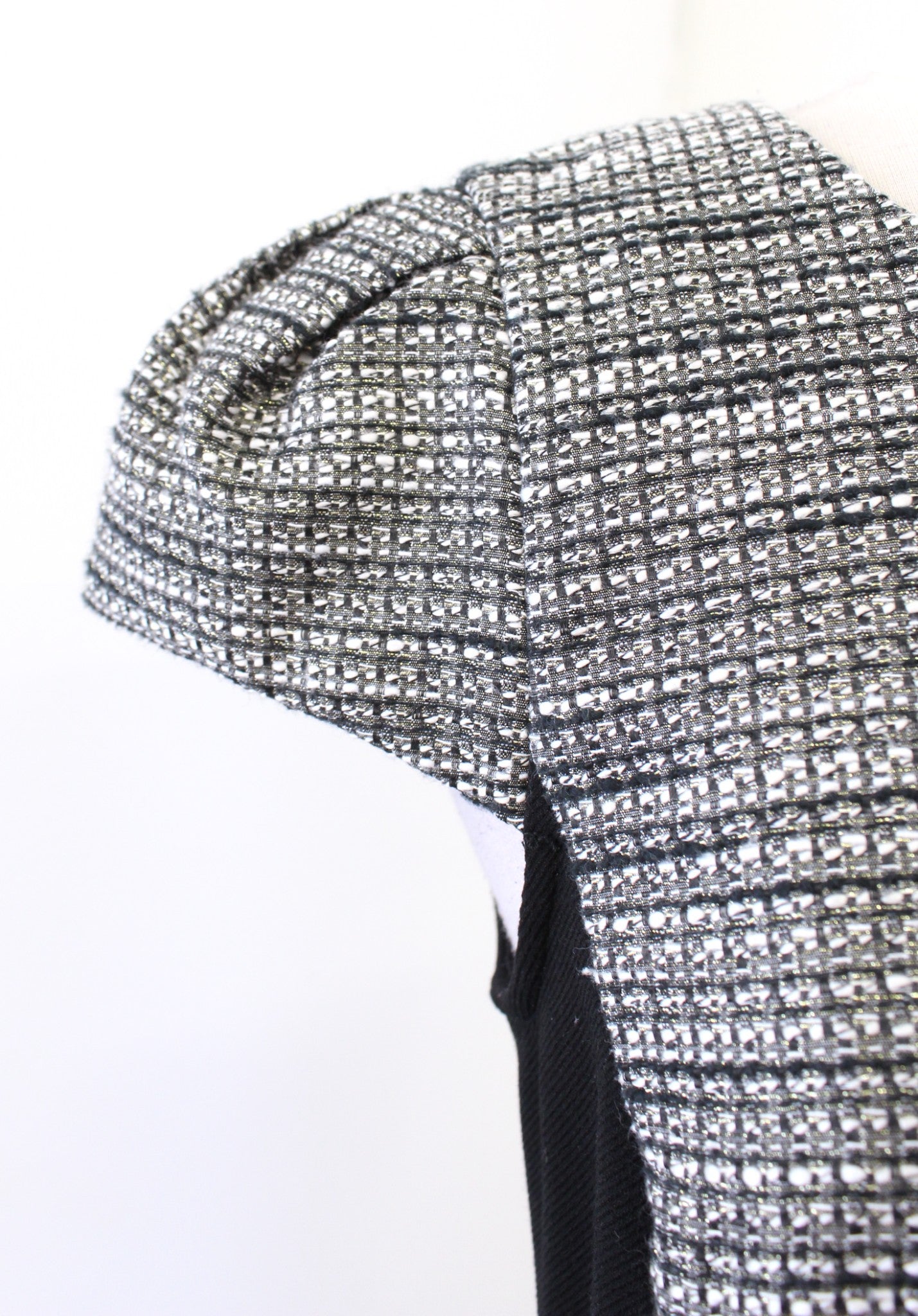 Moulinette Soeurs Anthropologie Black Gray Metallic Shimmer Tweed Sheath Dress 6