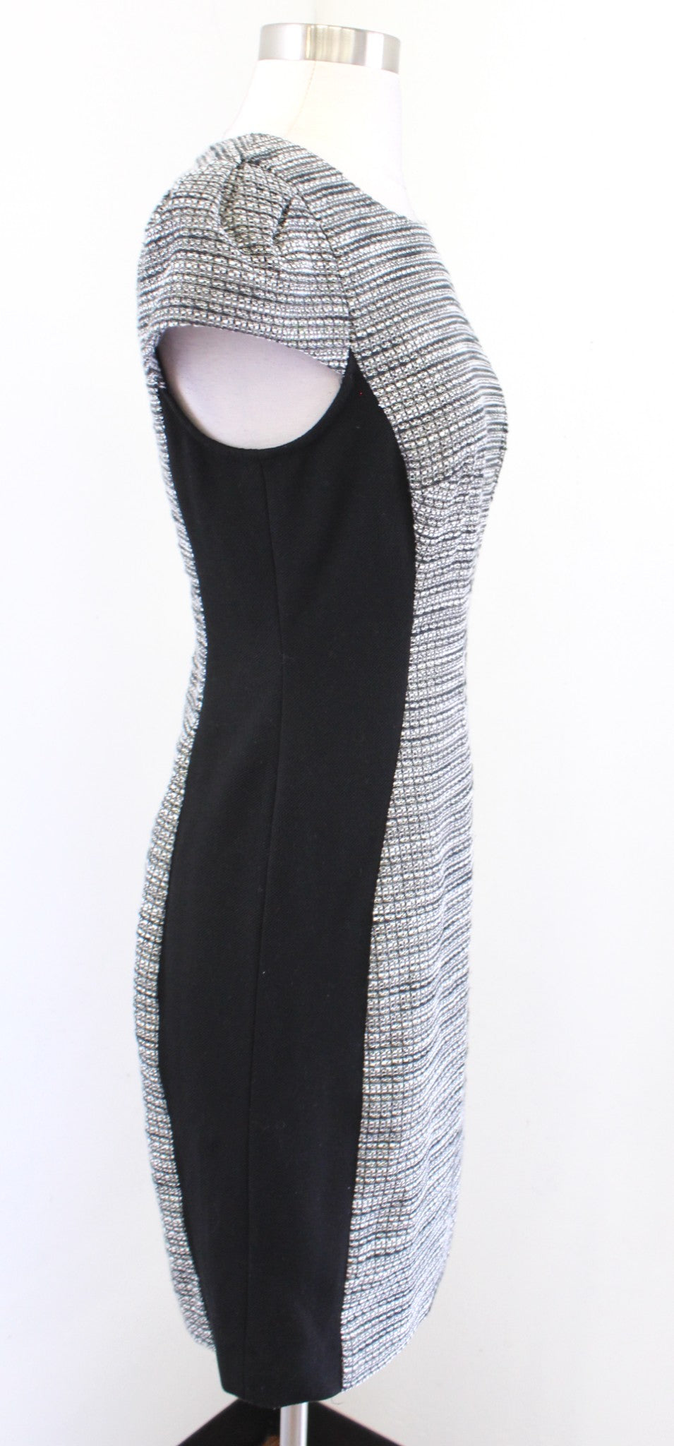 Moulinette Soeurs Anthropologie Black Gray Metallic Shimmer Tweed Sheath Dress 6