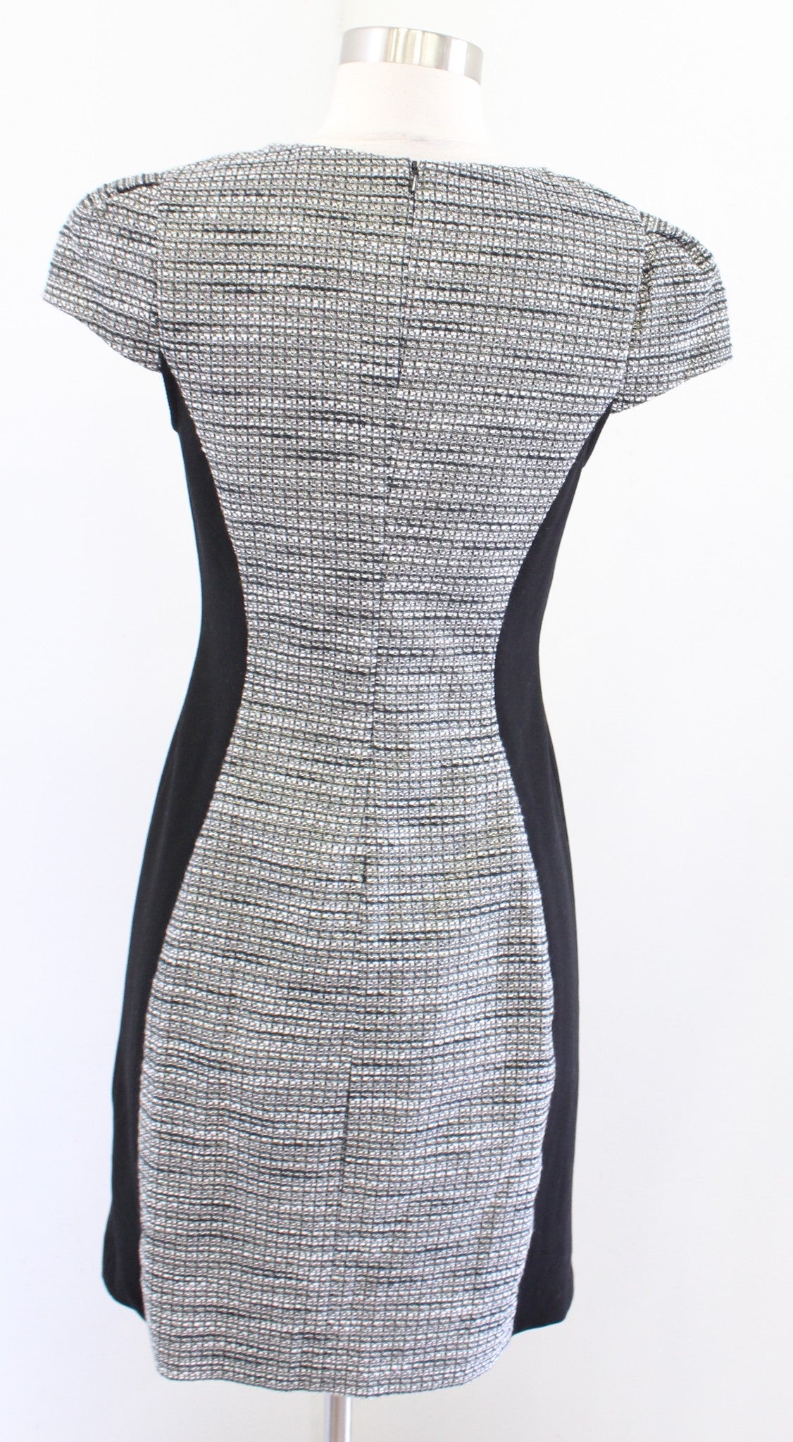 Moulinette Soeurs Anthropologie Black Gray Metallic Shimmer Tweed Sheath Dress 6