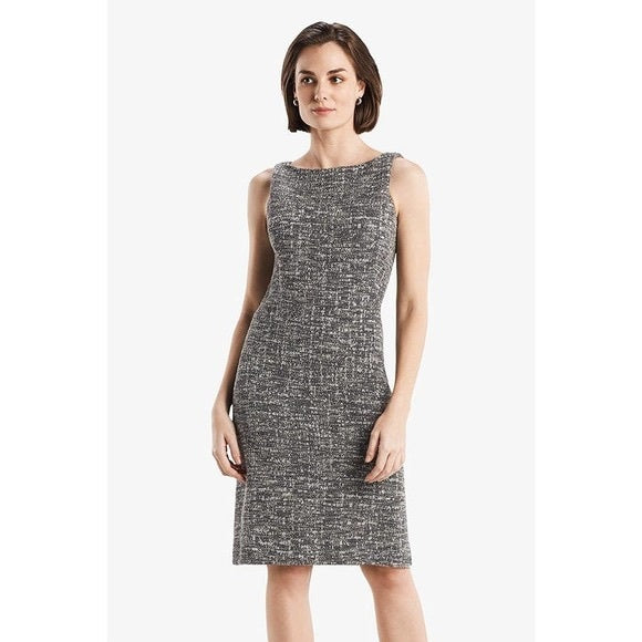 MM Lafleur the Lydia Boucle Tweed Knit Twist Strap Sheath Dress Size 8 Career