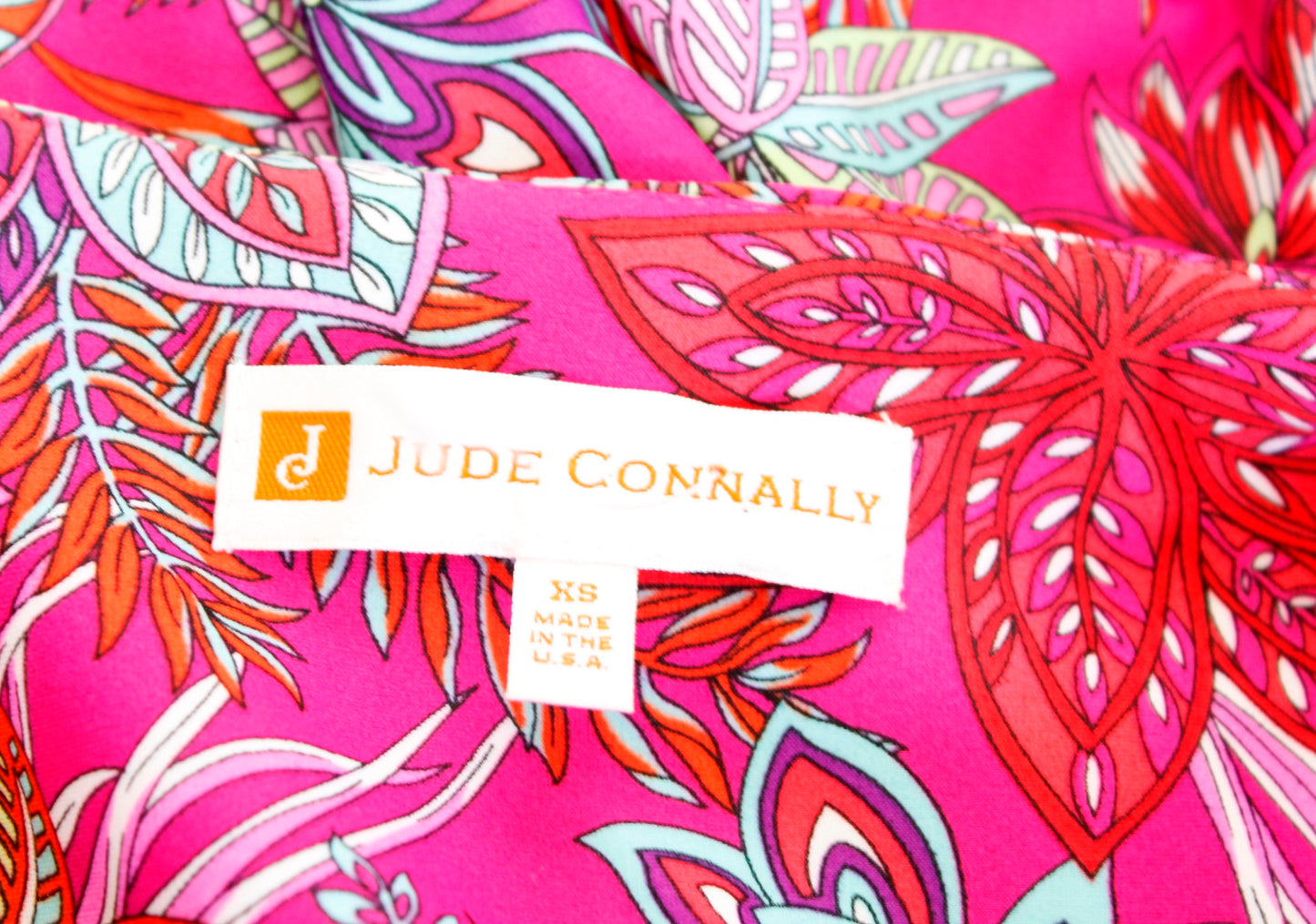 Jude Connally Jude Cloth Pink Colorful Geometric Floral Print Shift Dress Sz XS