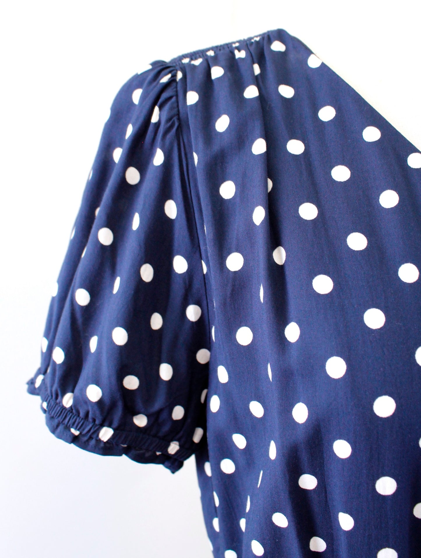 NWT J Crew Navy Blue White Polka Dot Short Sleeve Dress Sz 4 Flared A Line Retro