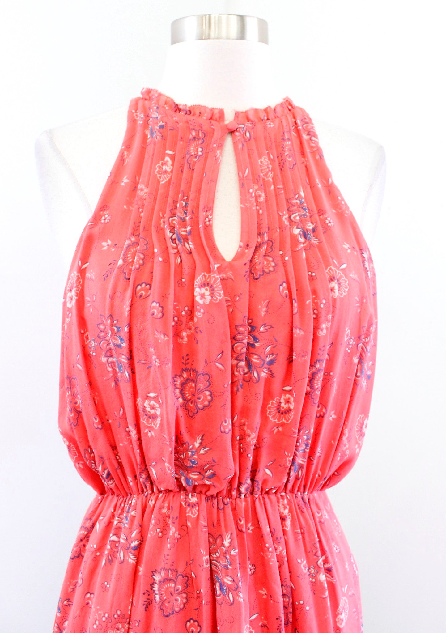 Joie Chara Silk Coral Floral Print Tiered Midi Maxi Dress Size XS Sleeveless