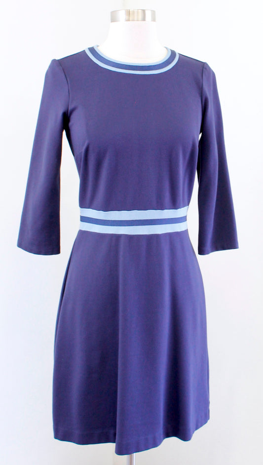 Draper James Womens Navy Blue Ponte Striped Persley Dress Size XS