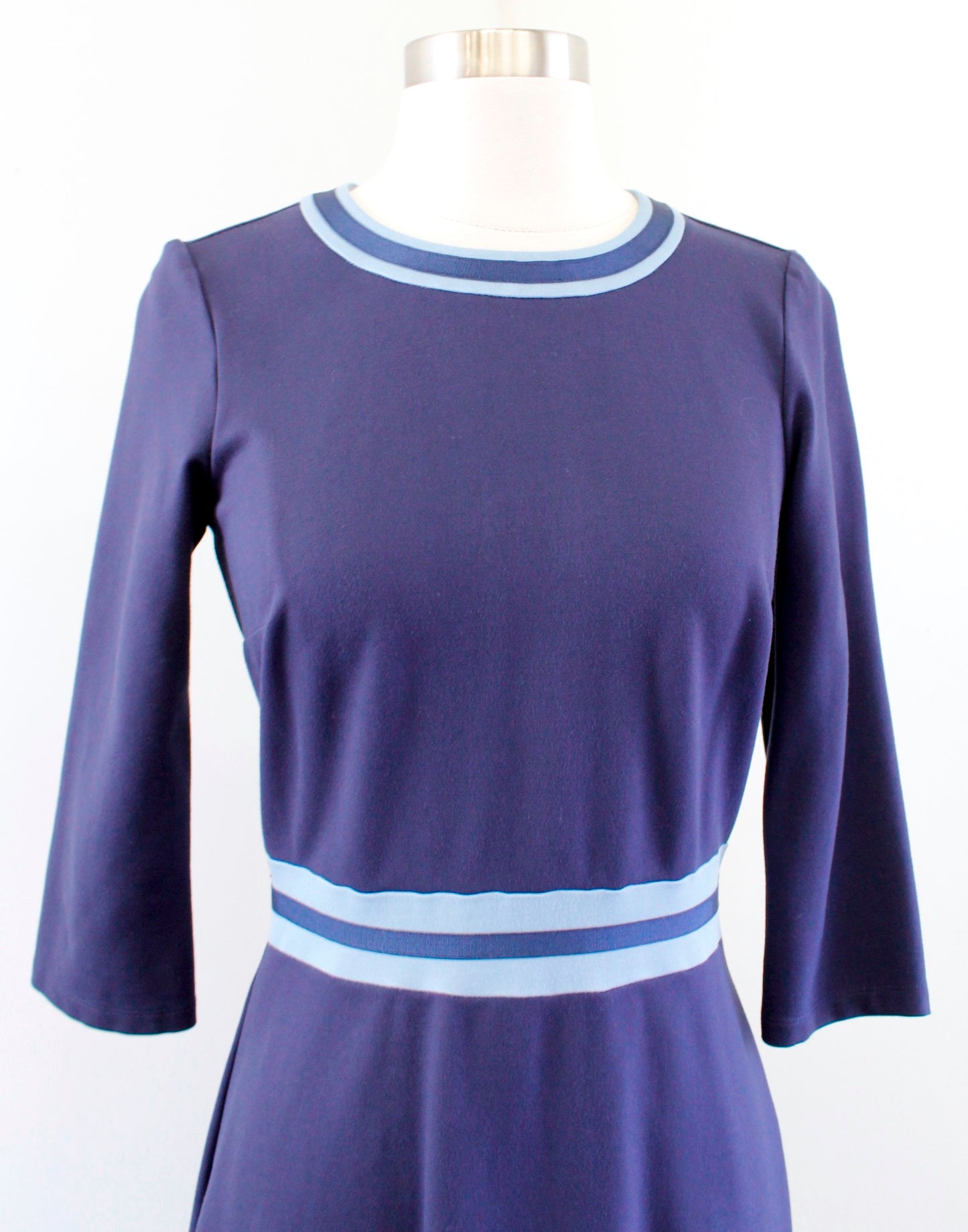 Draper James Womens Navy Blue Ponte Striped Persley Dress Size XS