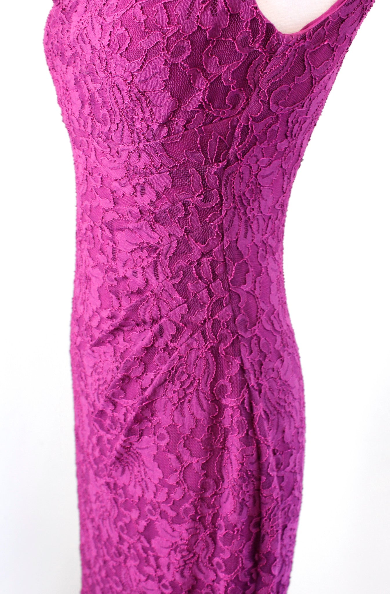 Lauren Ralph Lauren Purple Draped Neck Ruched Wiggle Sheath Dress Cocktail Sz 2