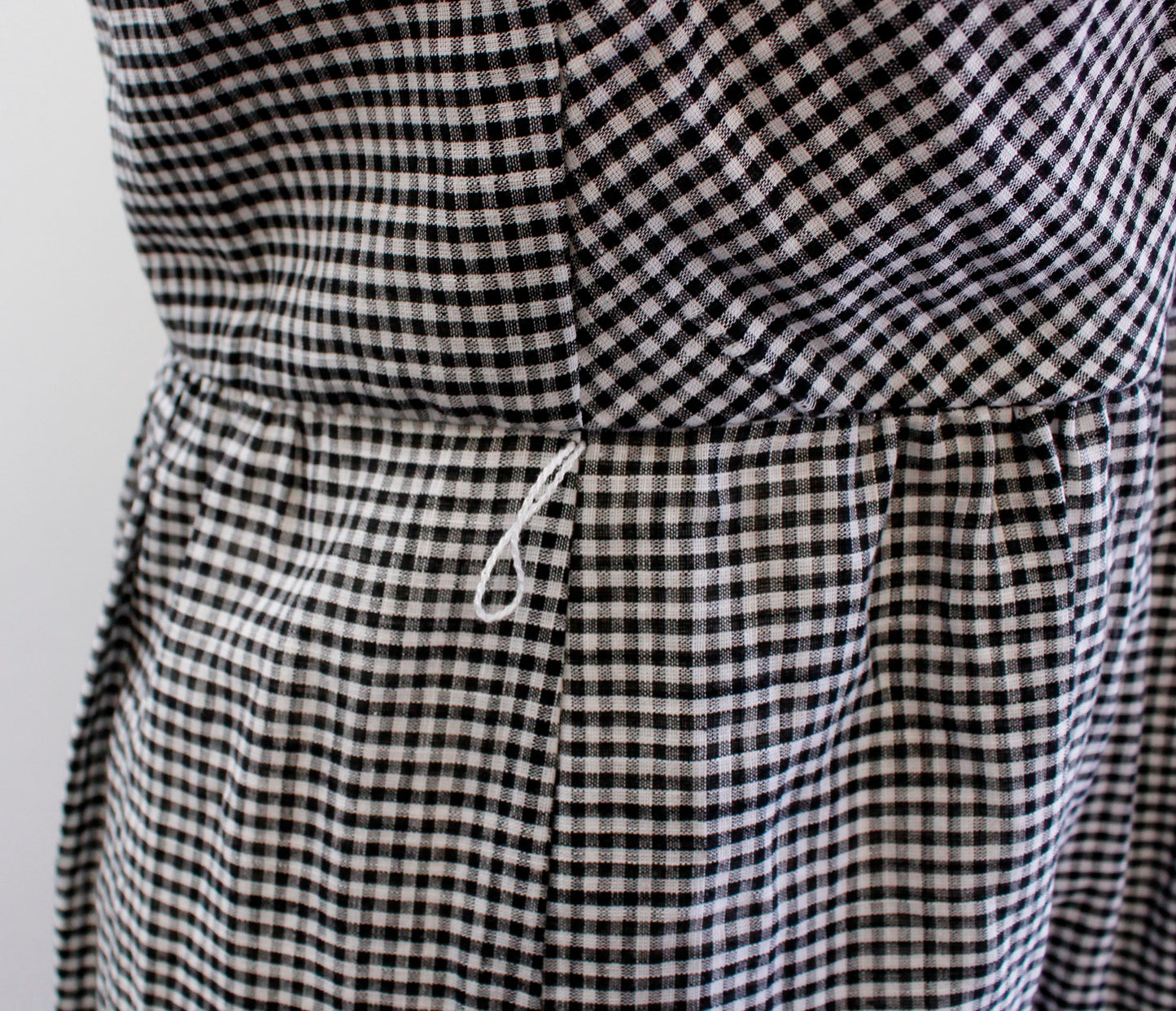 NWT Lauren Ralph Lauren Black White Gingham Plaid Lace Hem Dress Size 6 V Neck