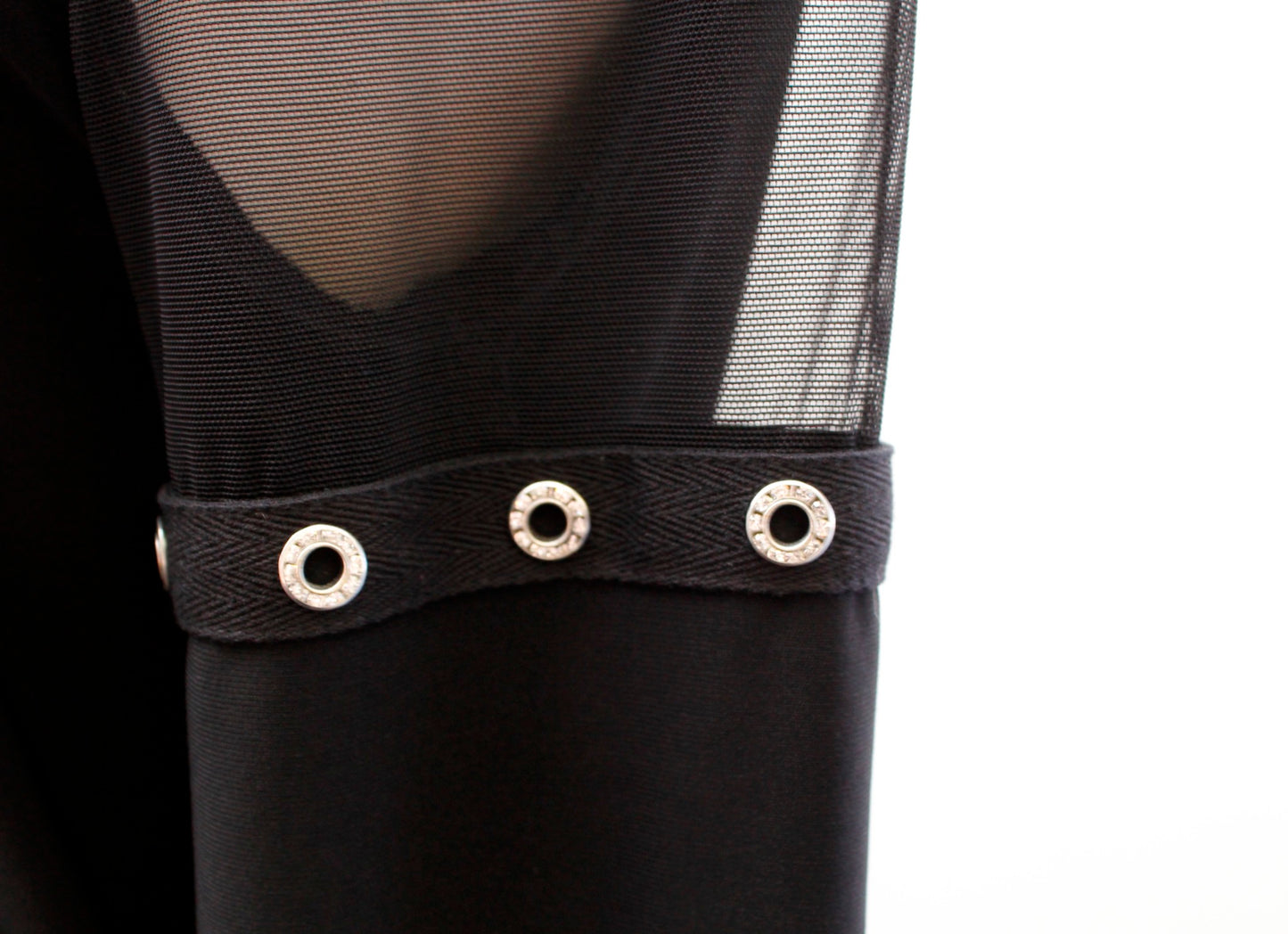 Joseph Ribkoff Black Drawstring Waist Mesh Sleeve Cowl Neck Shift Dress Size 6