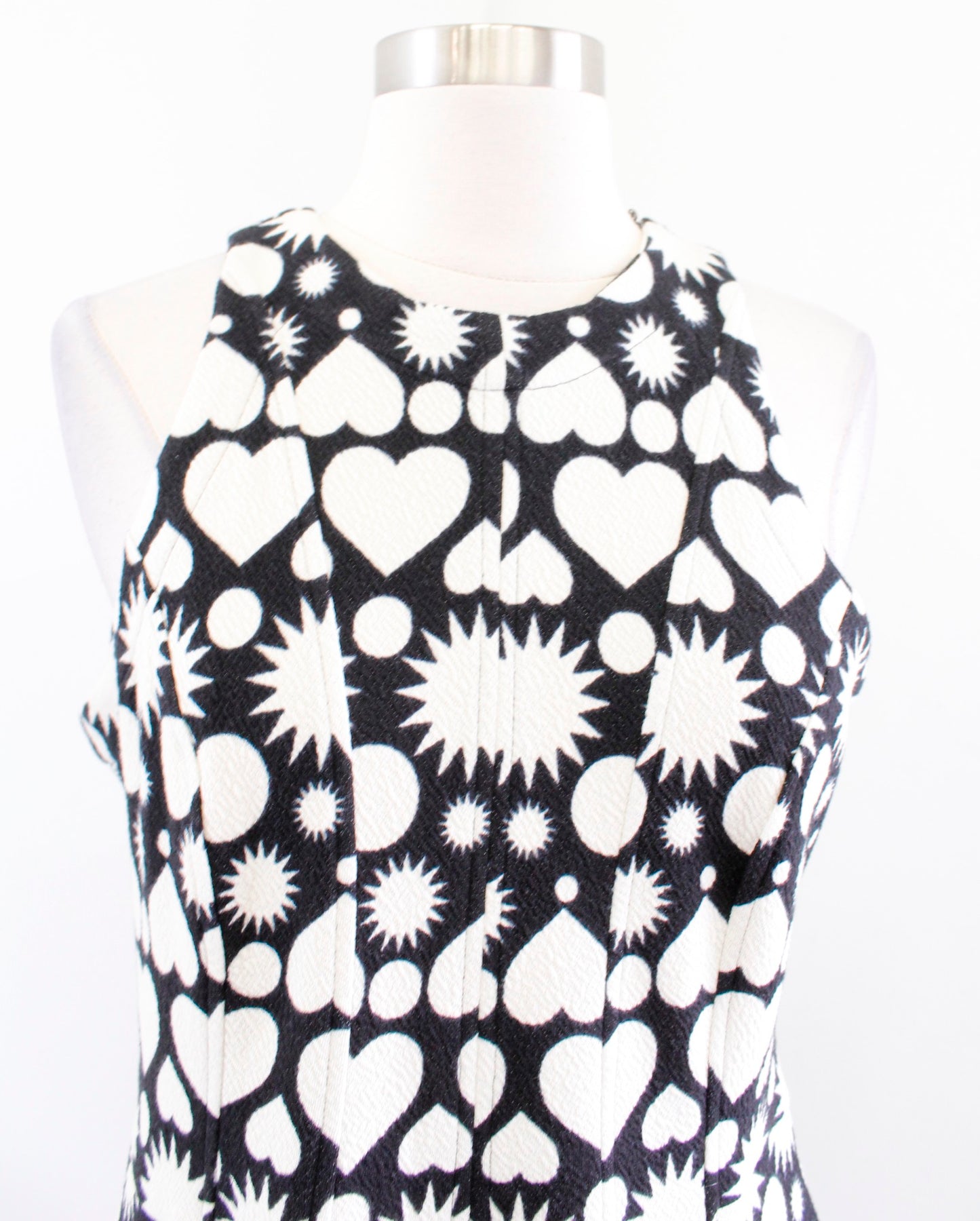 Maeve Anthropologie Black Heart Geometric Print Mini Dress Fit and Flare Size 4