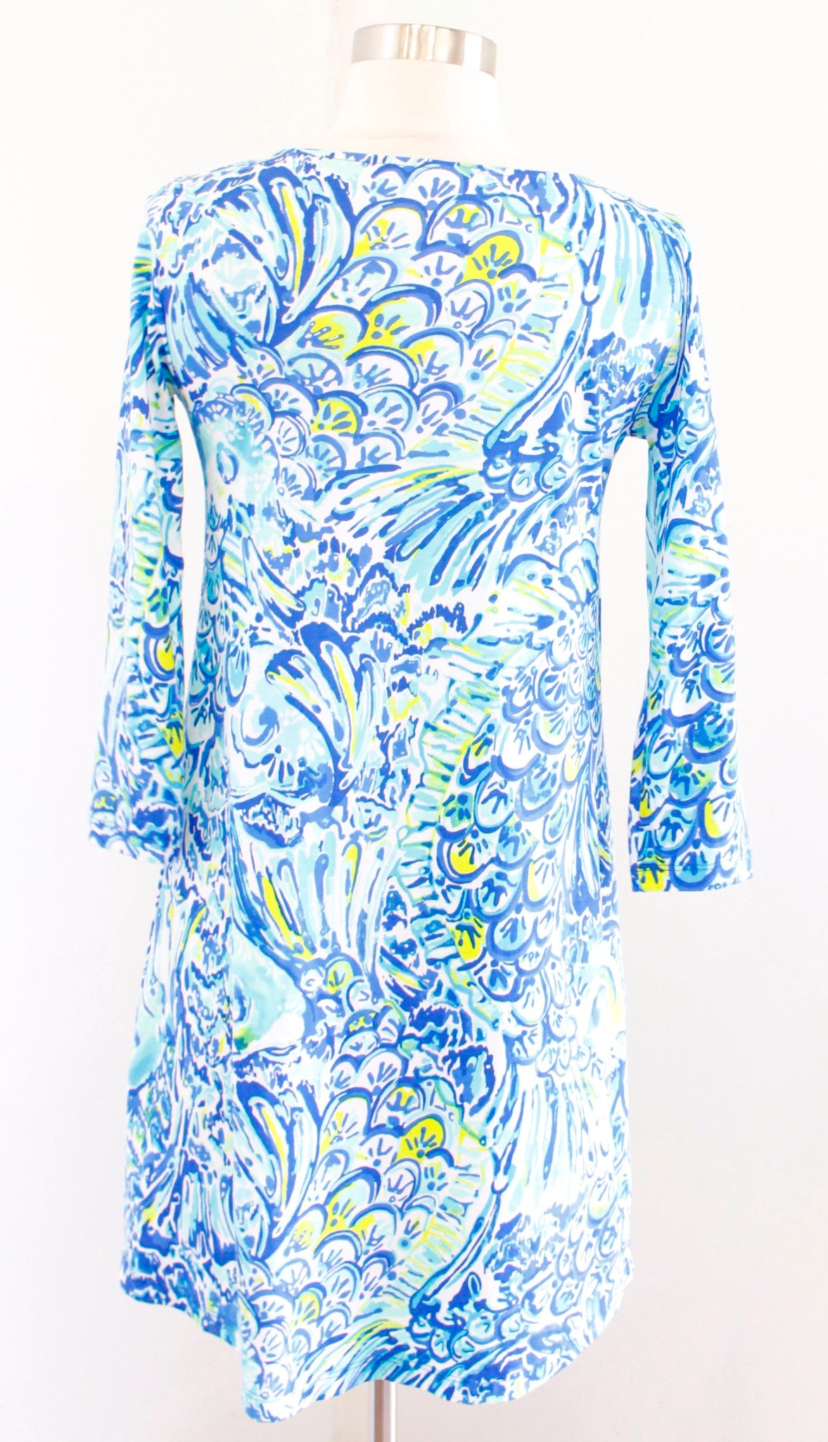 Lilly Pulitzer Erin Blue Crush After Party Printed Tee Mini Dress Size XXS 2XS