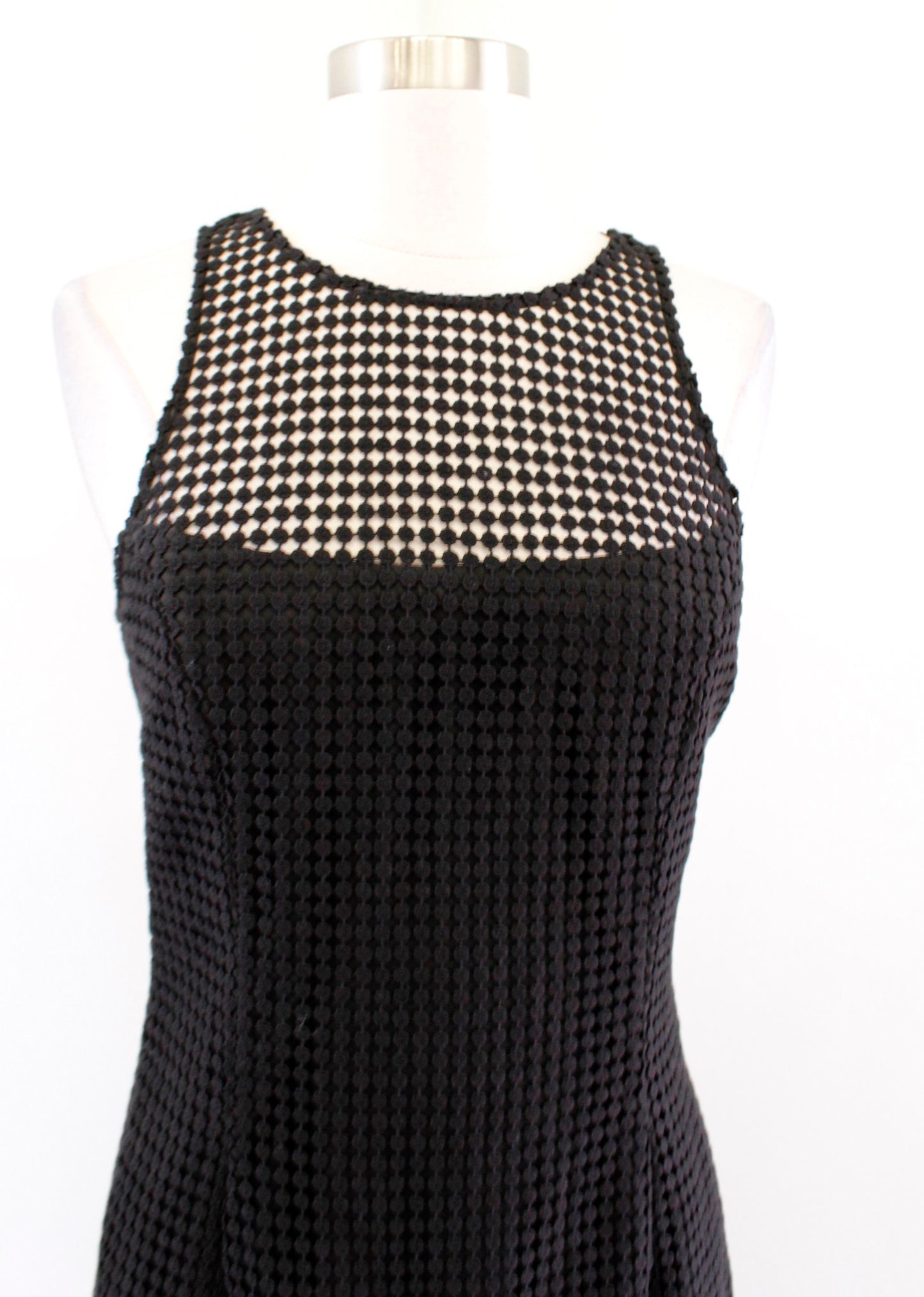 White House Black Market Black Crochet Lace Sheath Dress Size 2 Sleeveless