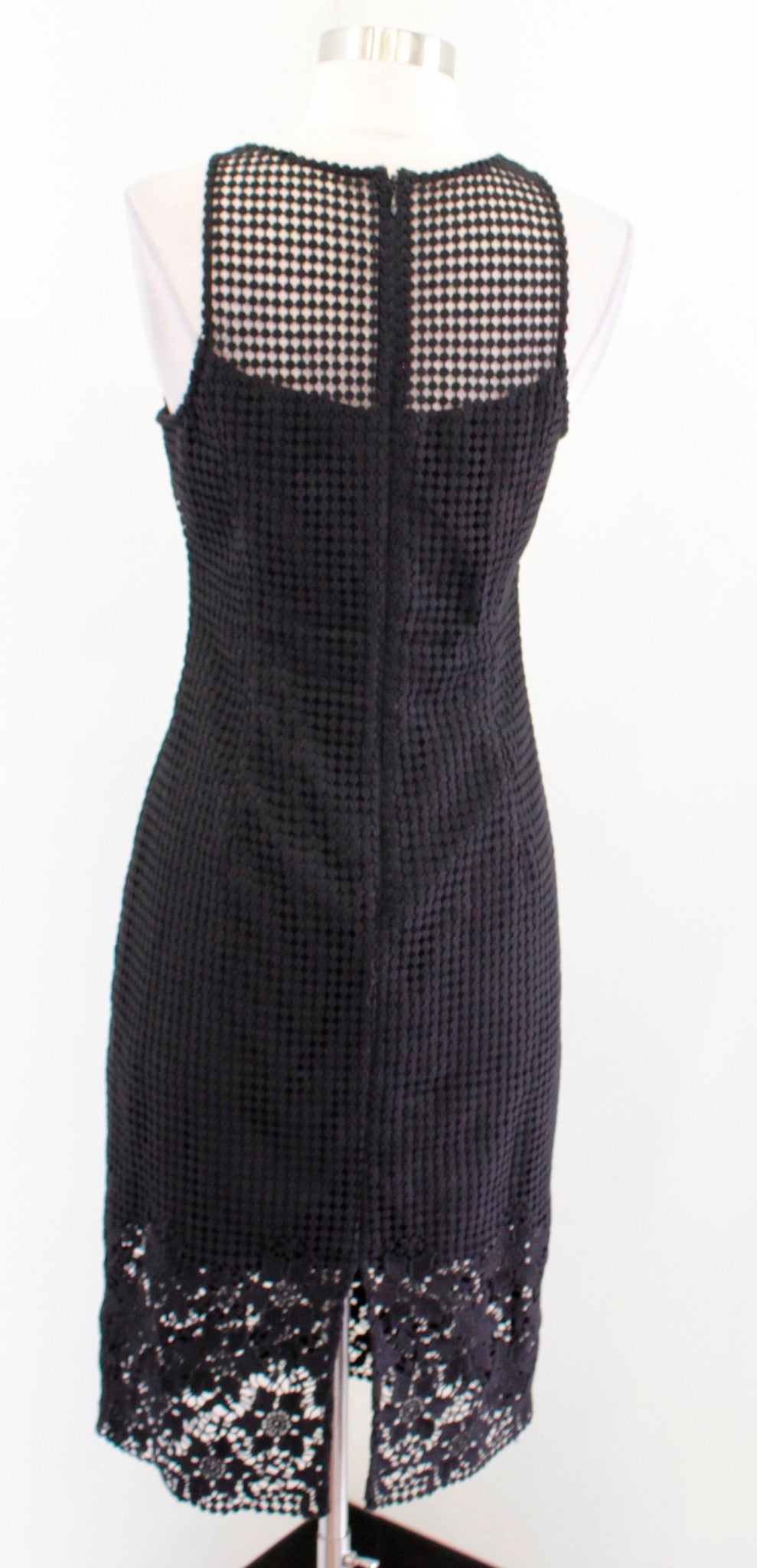 White House Black Market Black Crochet Lace Sheath Dress Size 2 Sleeveless