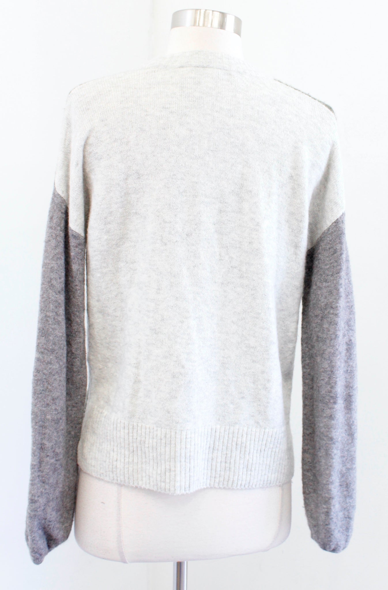 Madewell Payton Green Gray Color Block Merino Wool Alpaca Soft Sweater Size XS