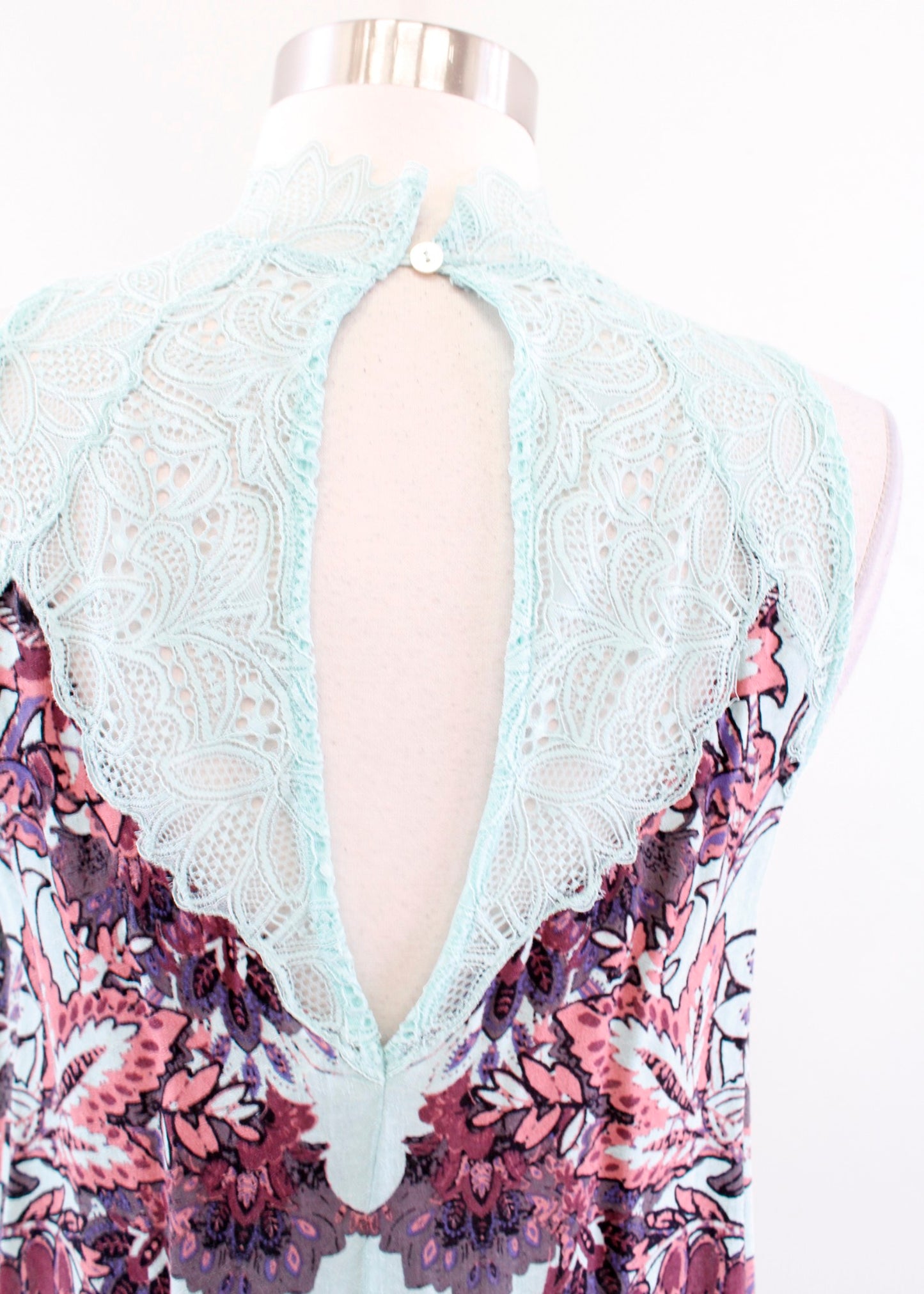 NWT Intimately Free People Marsha Mint Floral Lace Mini Slip Dress Size XS