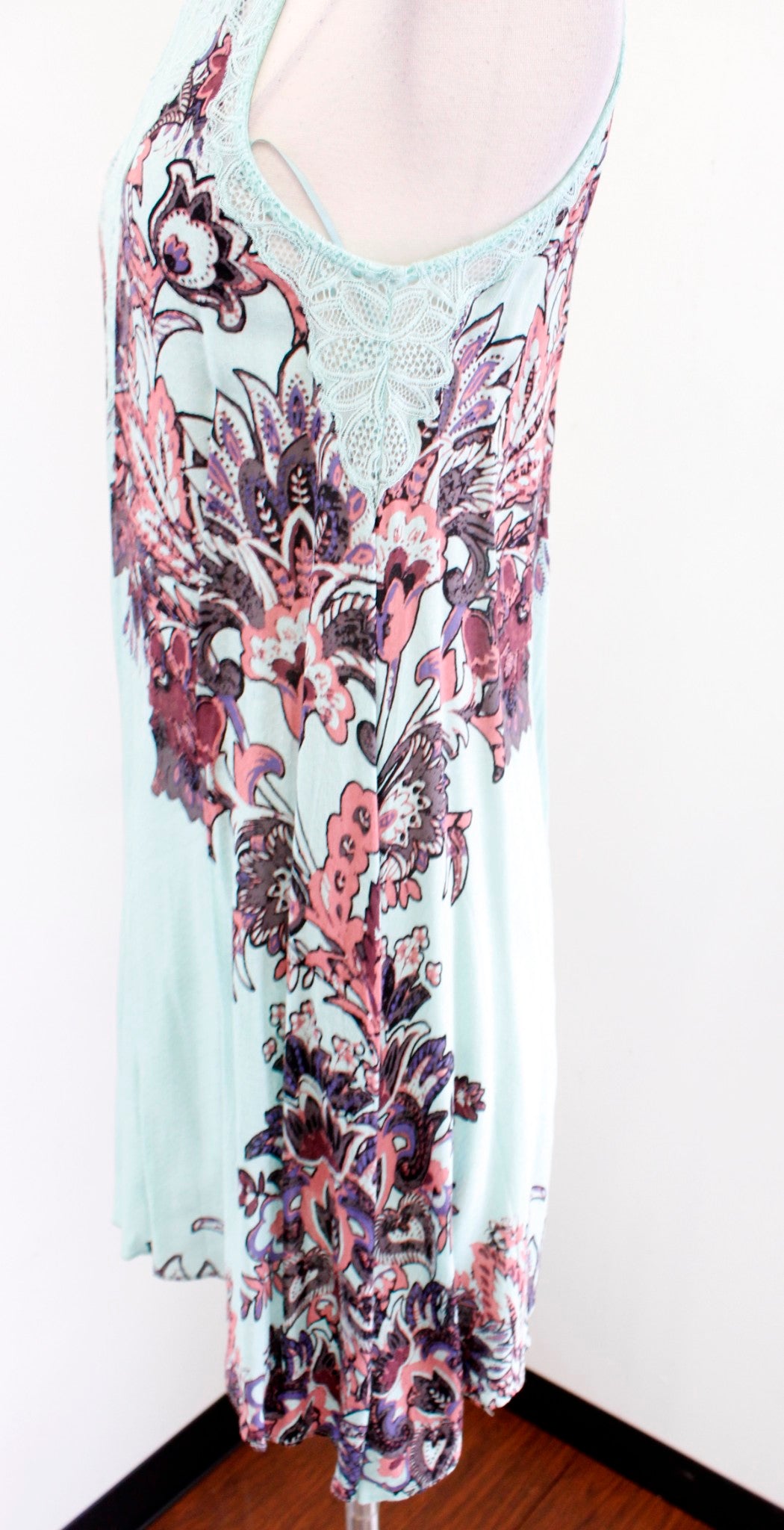 NWT Intimately Free People Marsha Mint Floral Lace Mini Slip Dress Size XS