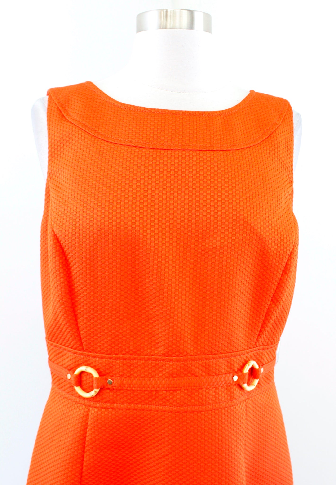 NWT Tahari ASL Levine Womens Orange Textured Sheath Dress Size 8 Career Office