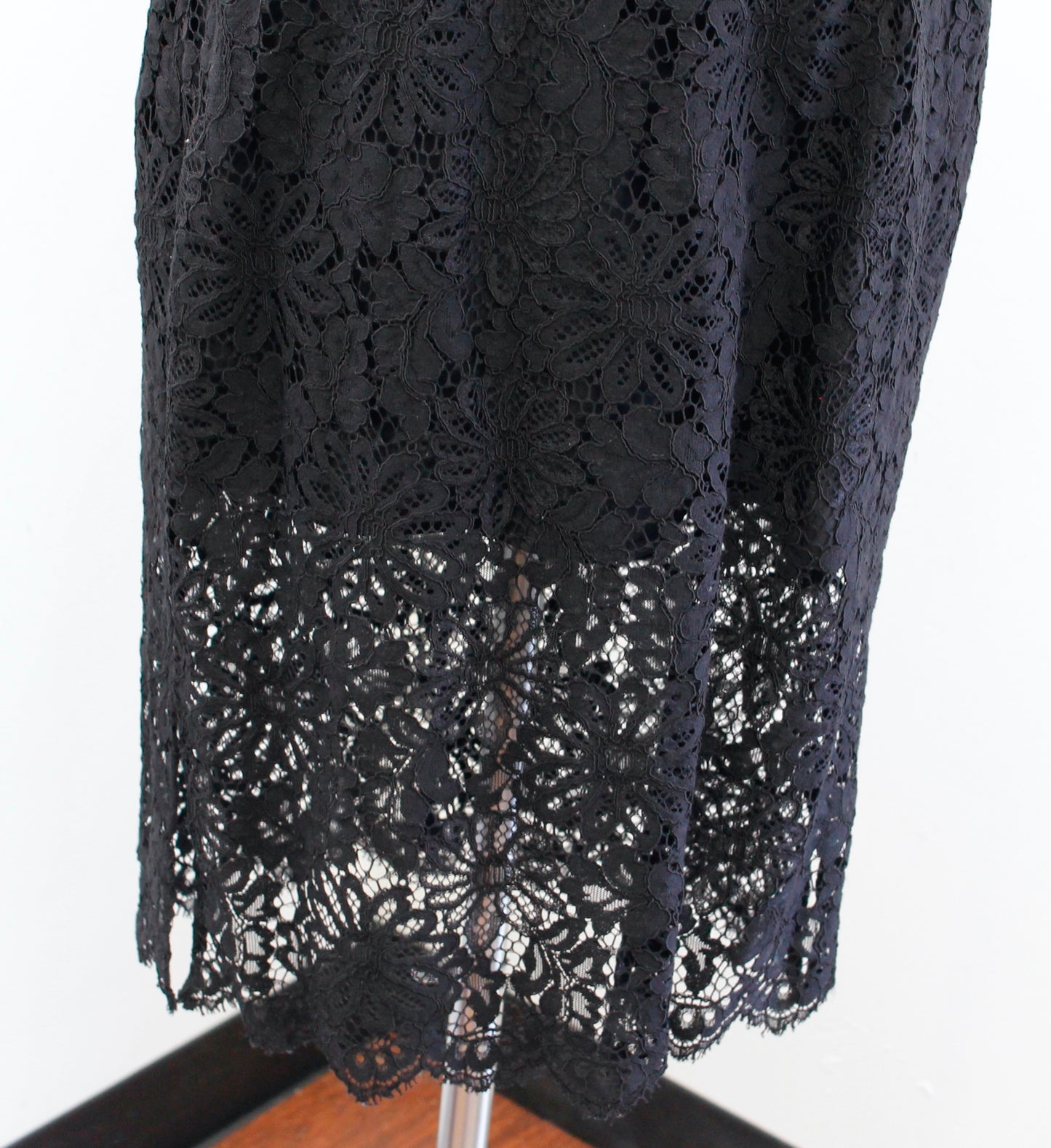 Nanette Lepore Black Off the Shoulder Lace Midi Dress Size 2 Cocktail Party