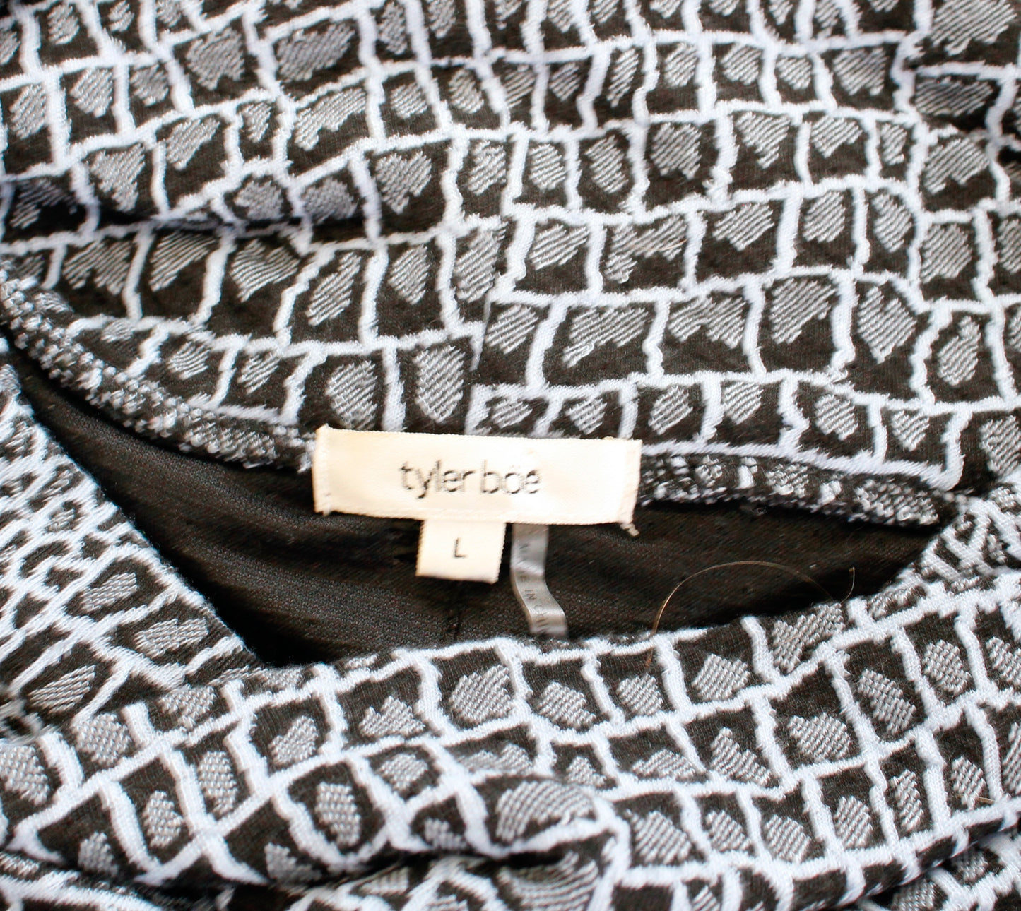 Tyler Boe Blue Black Snakeskin Animal Print Knit Cowl Neck Shift Dress Size L