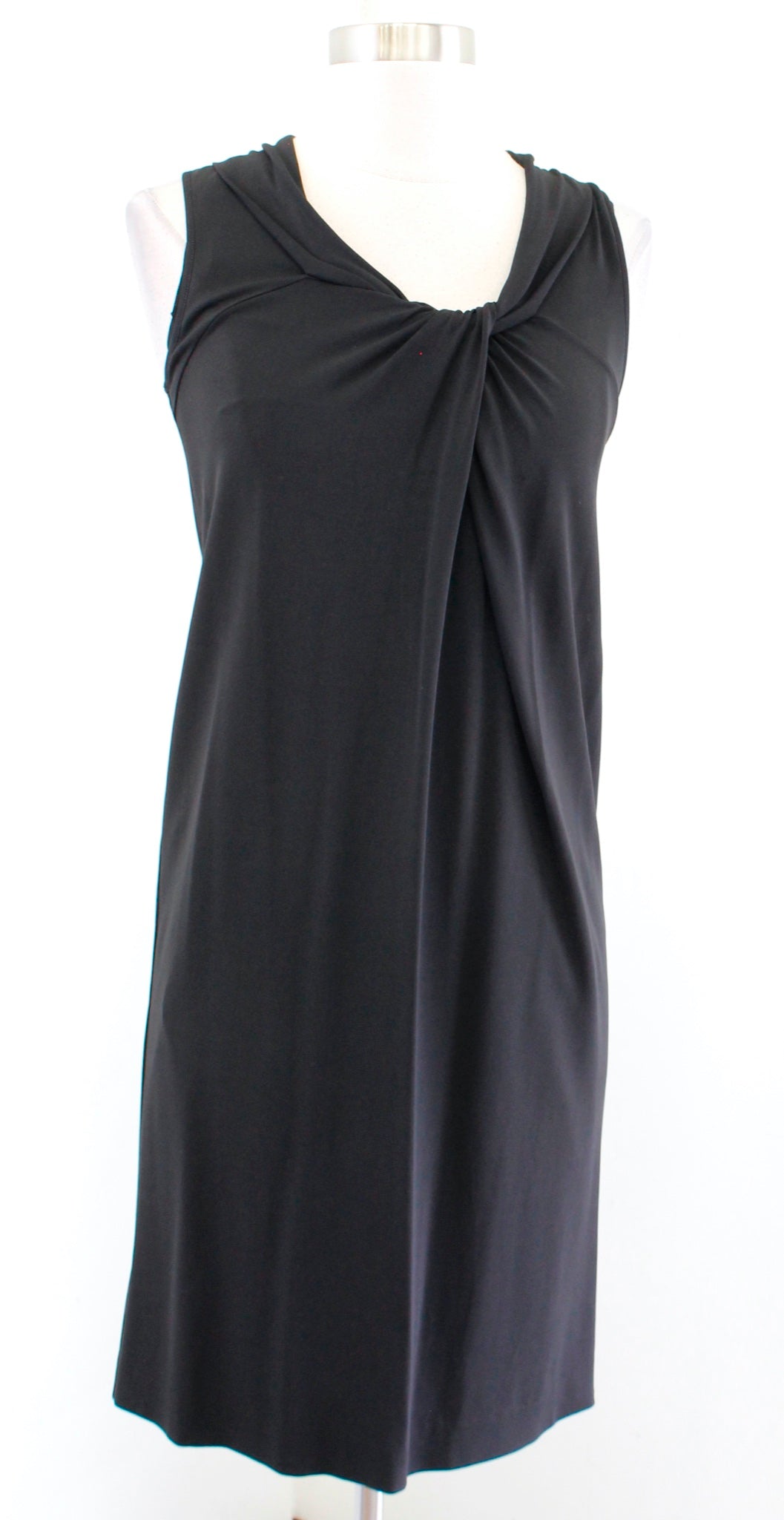 VINCE Solid Black Sleeveless Twist Draped Crepe Dress Size XS Shift Casual