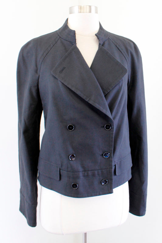 Dolce and Gabbana Italy Black Double Breasted Mandarin Collar Jacket Size 42