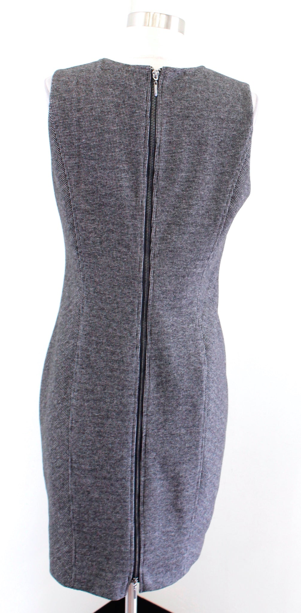 NWT White House Black Market Gray Black Mini Houndstooth Sheath Dress Size 8