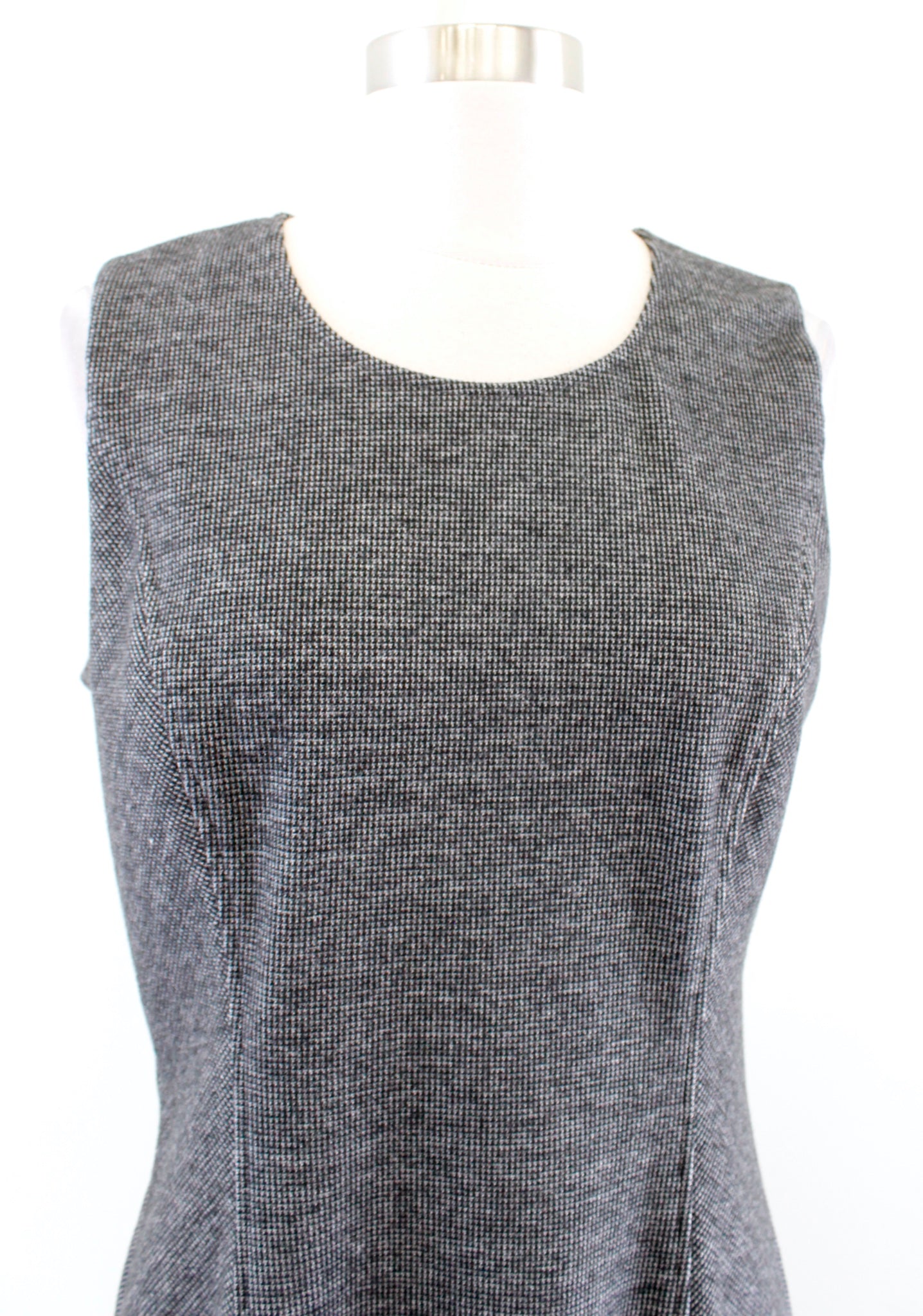 NWT White House Black Market Gray Black Mini Houndstooth Sheath Dress Size 8