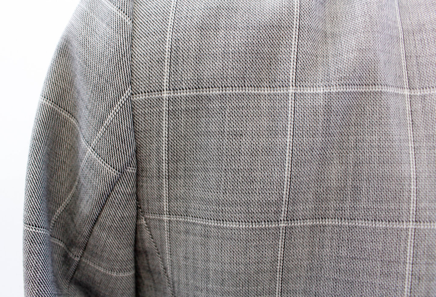 NWT $199 Banana Republic Long & Lean Gray Windowpane Plaid Blazer Jacket Wool 2