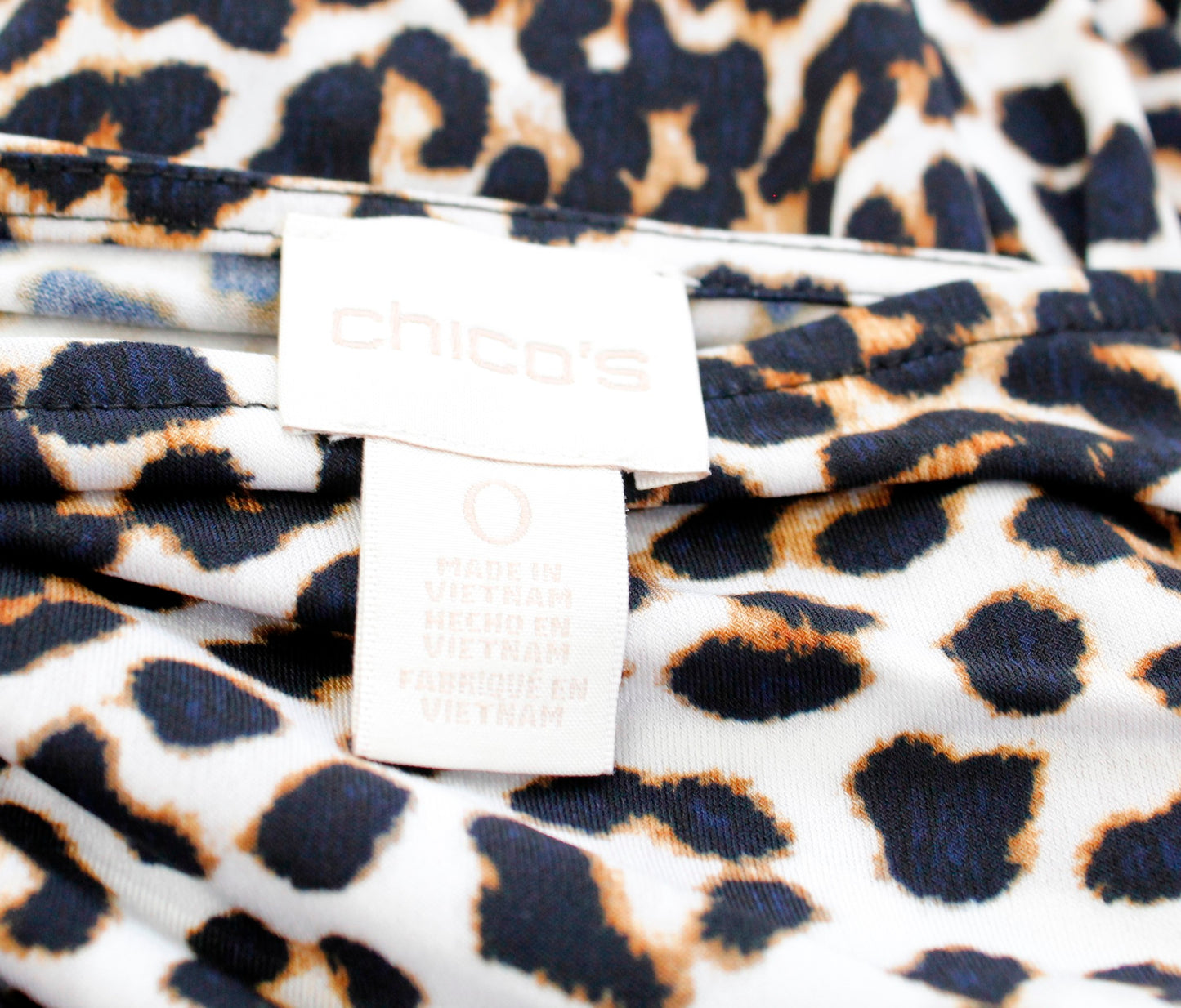 Chicos Leopard Print Twist Asymmetrical Neckline Shift Dress Size 0 Sleeveless