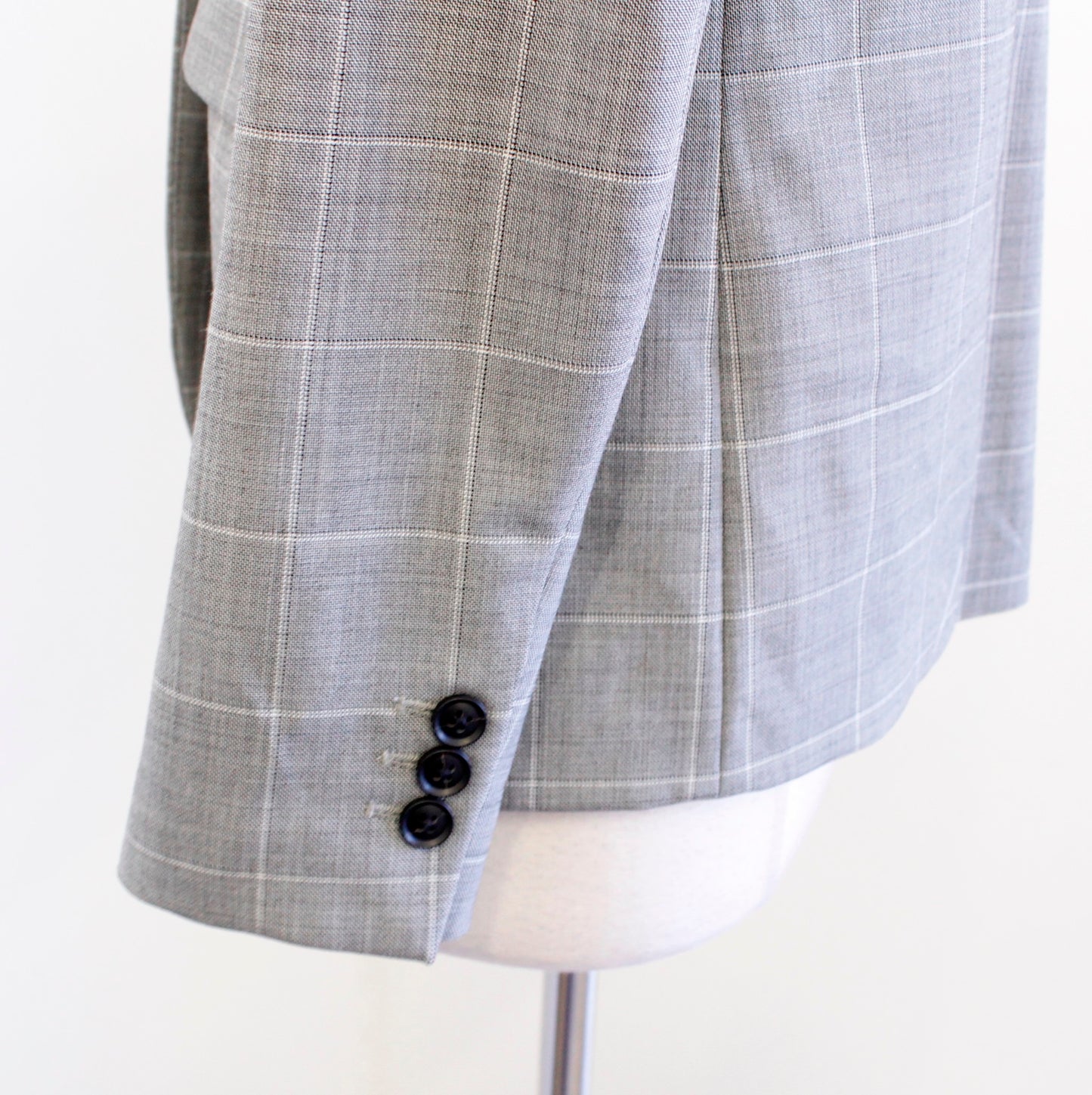 NWT $199 Banana Republic Long & Lean Gray Windowpane Plaid Blazer Jacket Wool 2