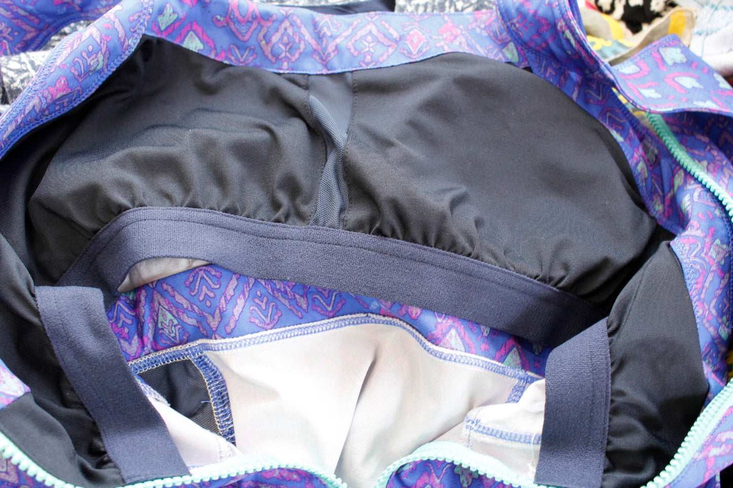 Title Nine Nimblene Blue/Purple Pink Geometric Print Racerback Dress Size 2