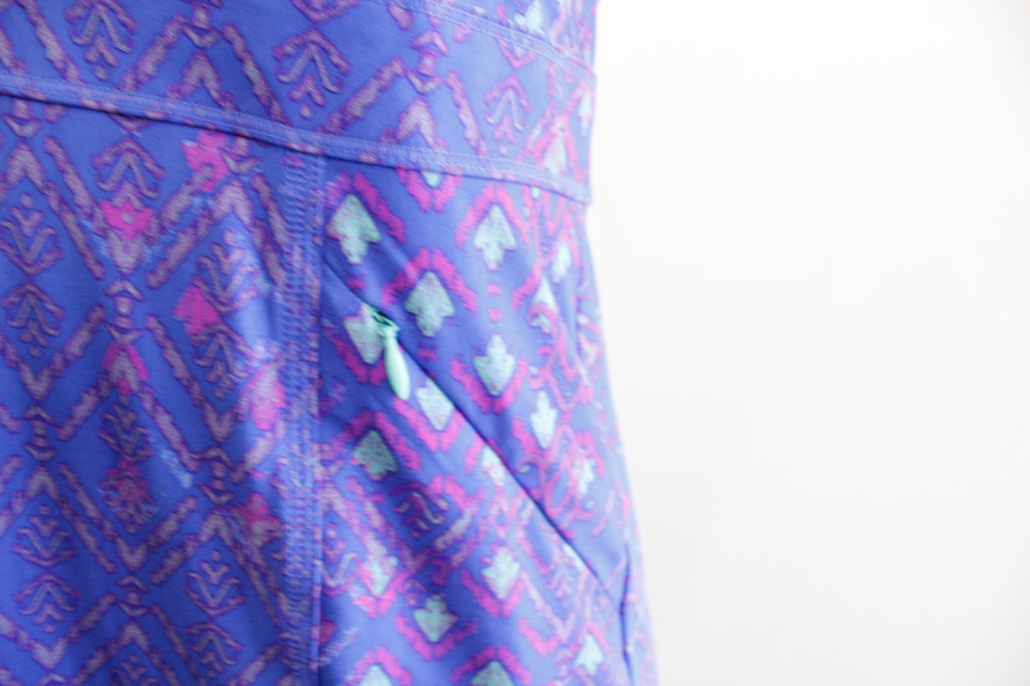 Title Nine Nimblene Blue/Purple Pink Geometric Print Racerback Dress Size 2