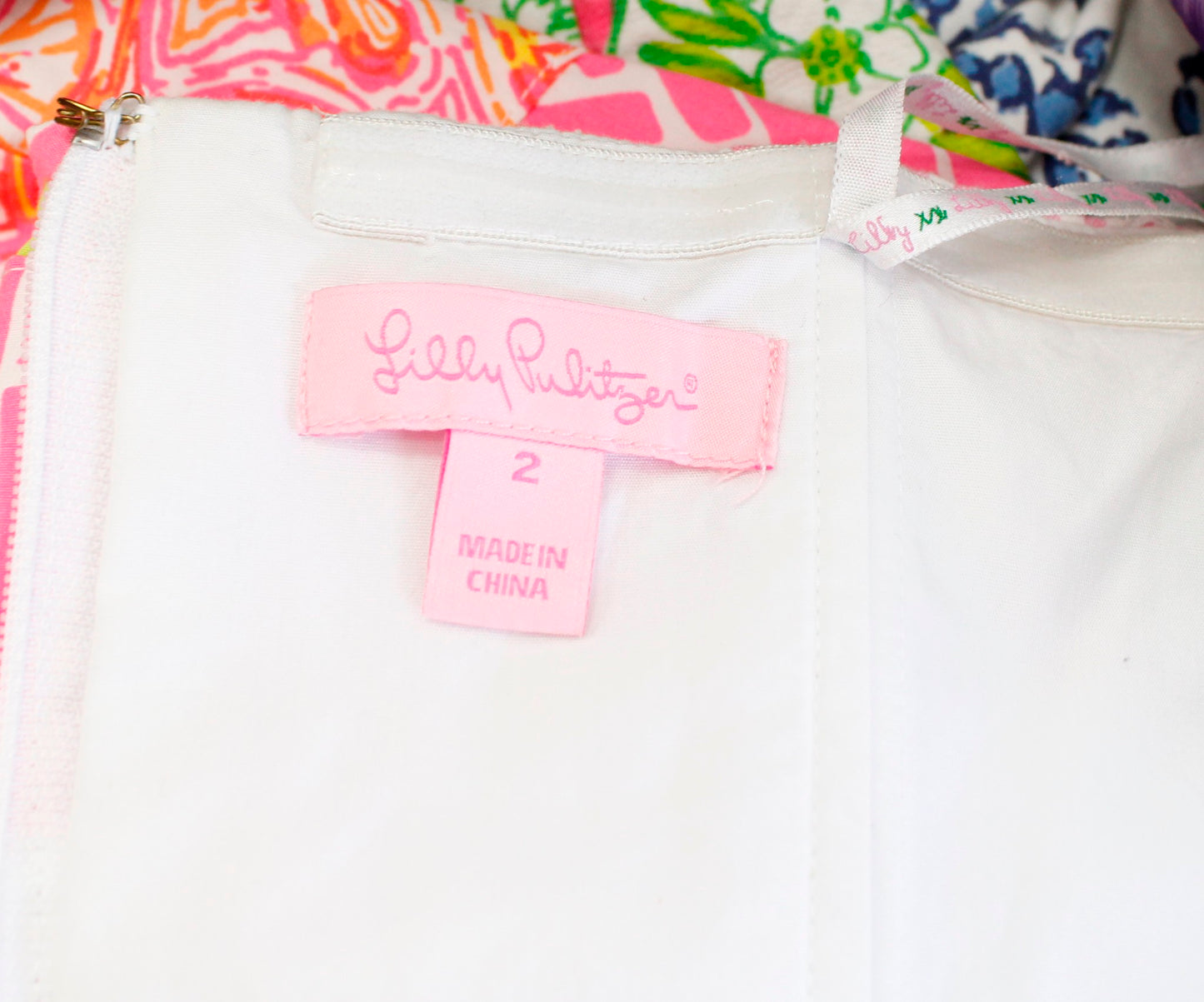 Lilly Pulitzer Strapless Bowen Buy Local Patch Patchwork Dress Size 2 Pink